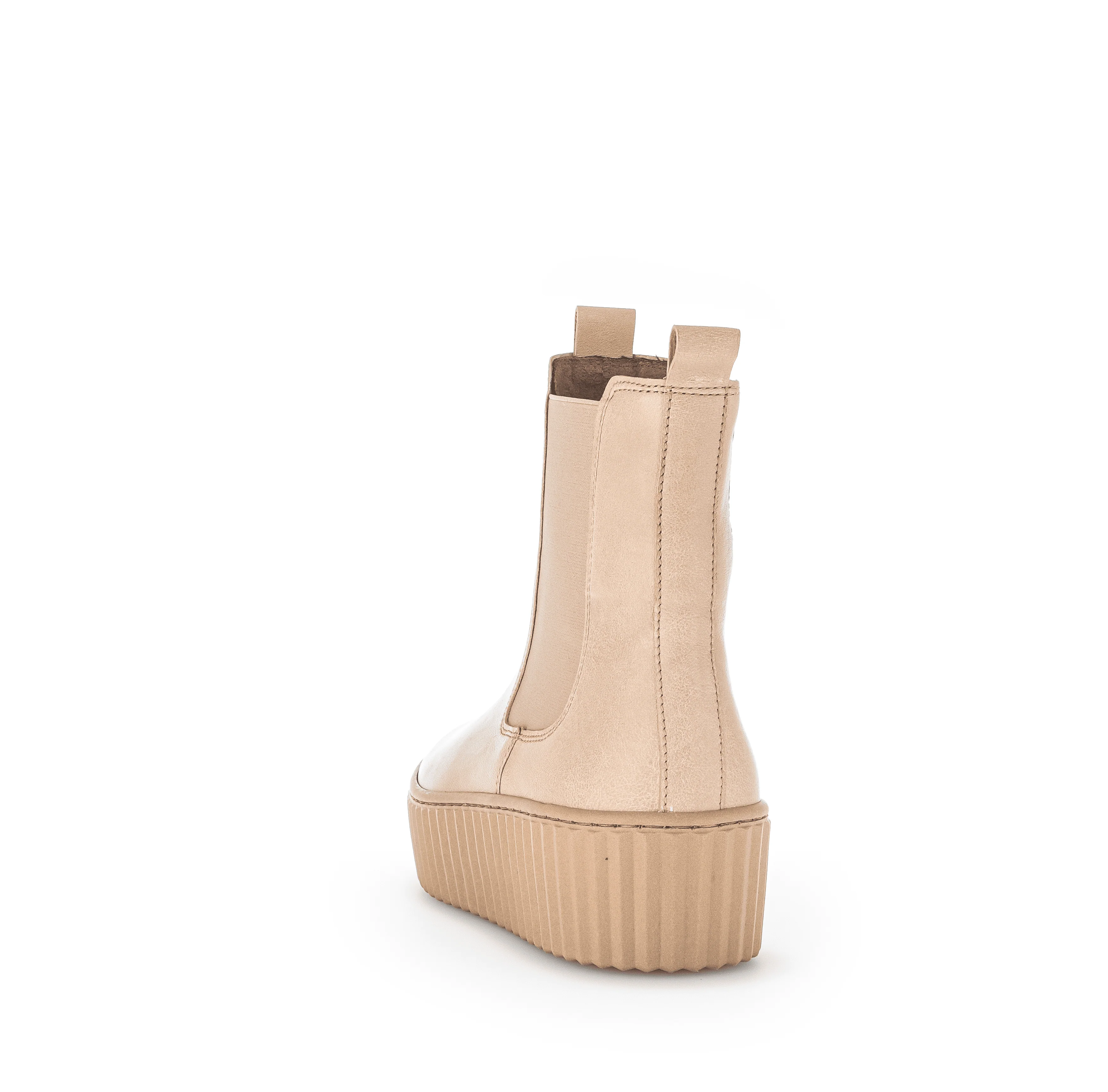 Bottines beiges en cuir lisse - Image 3