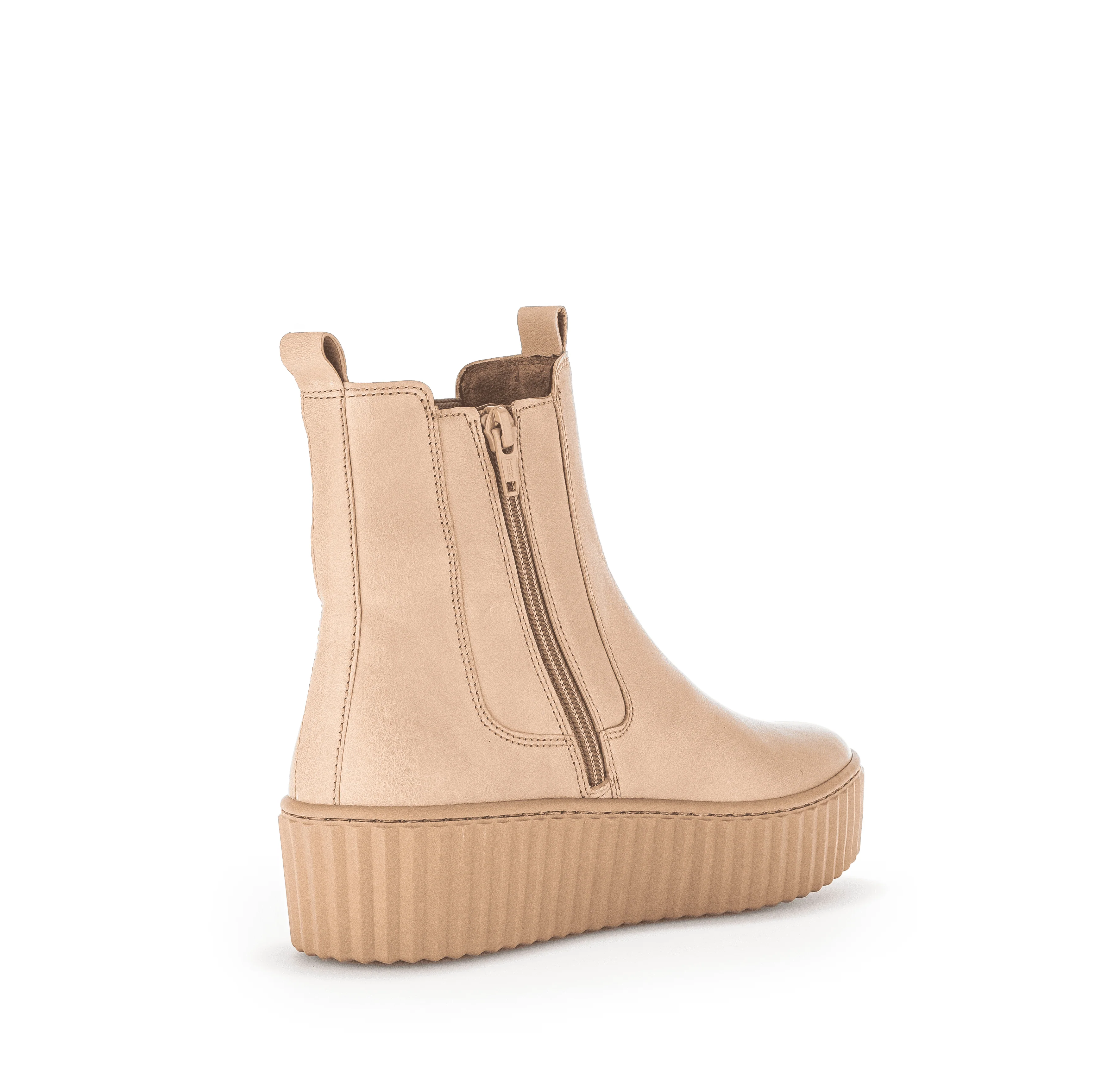 Bottines beiges en cuir lisse - Image 4