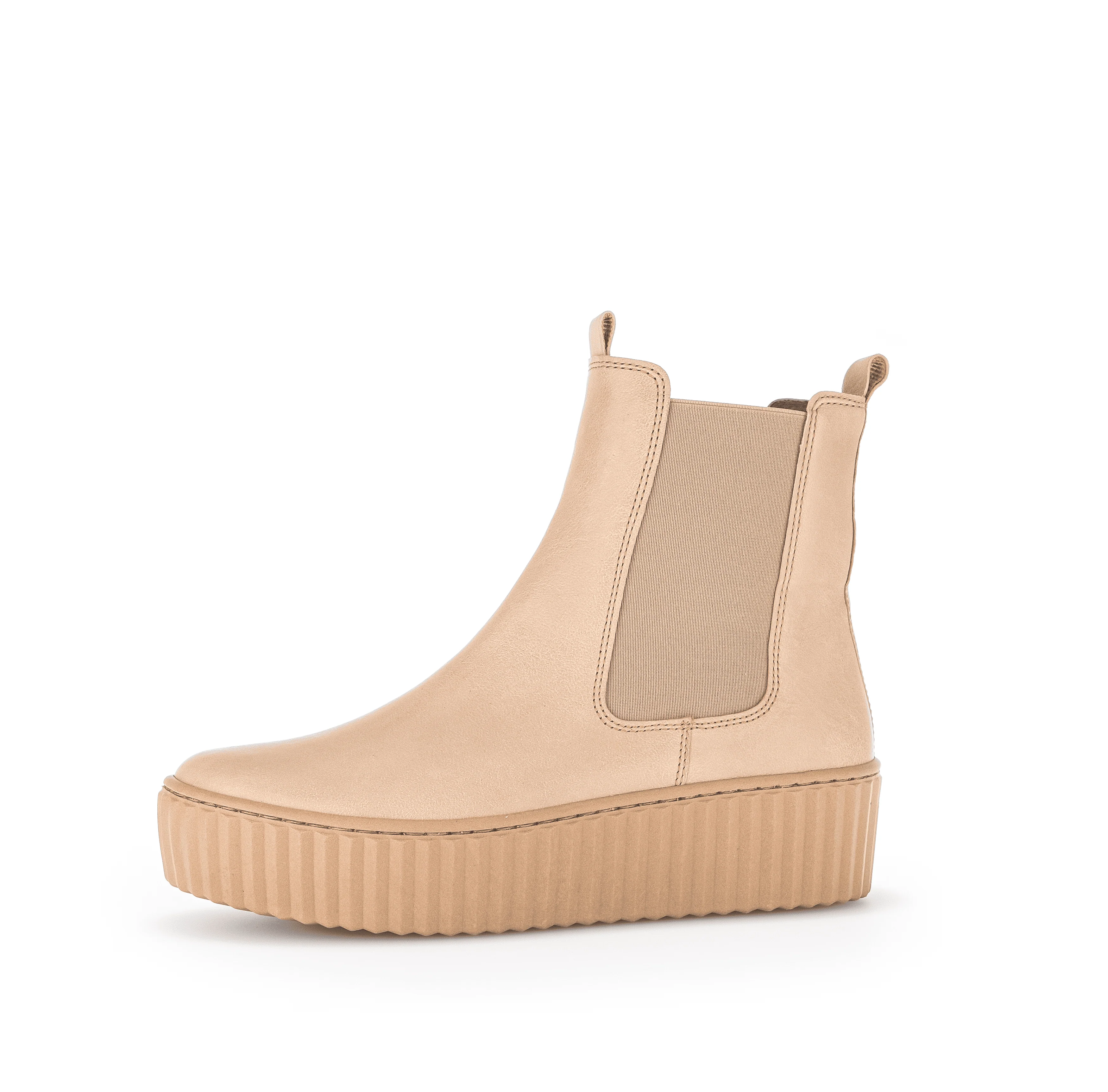 Bottines beiges en cuir lisse - Image 6
