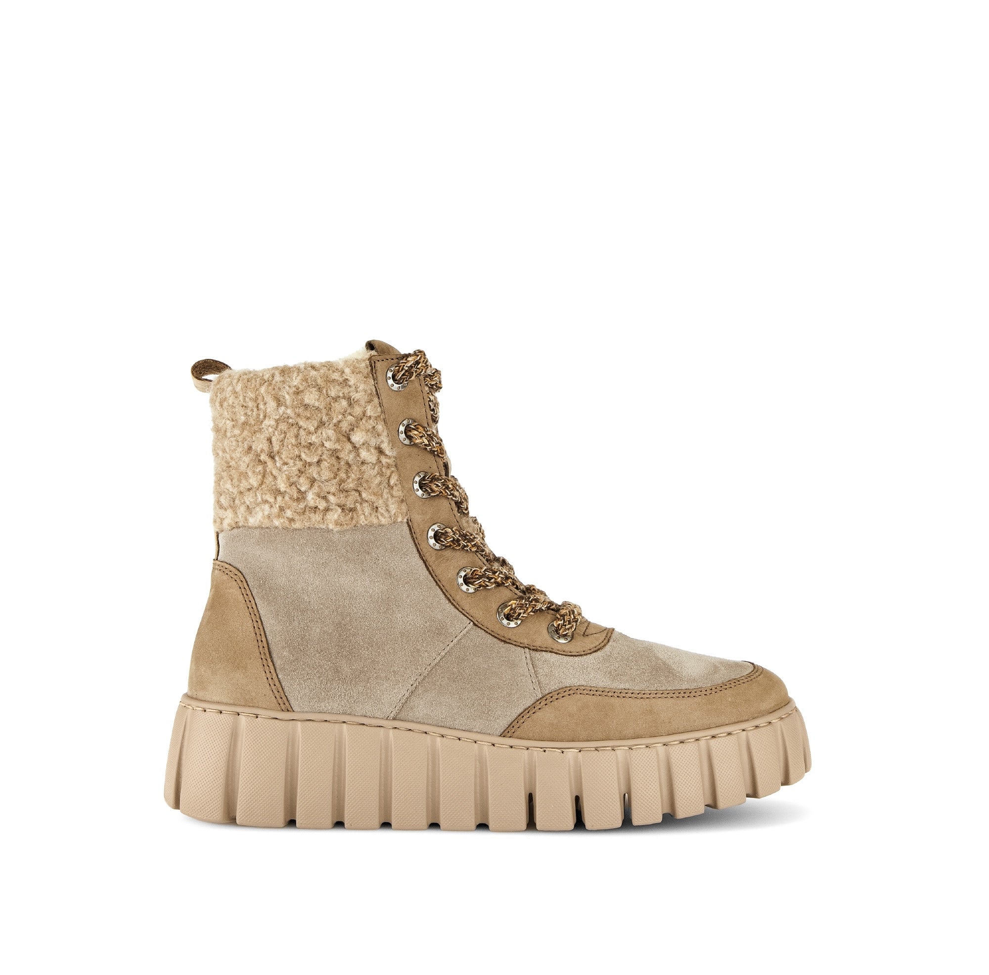 Bottines beiges en velours