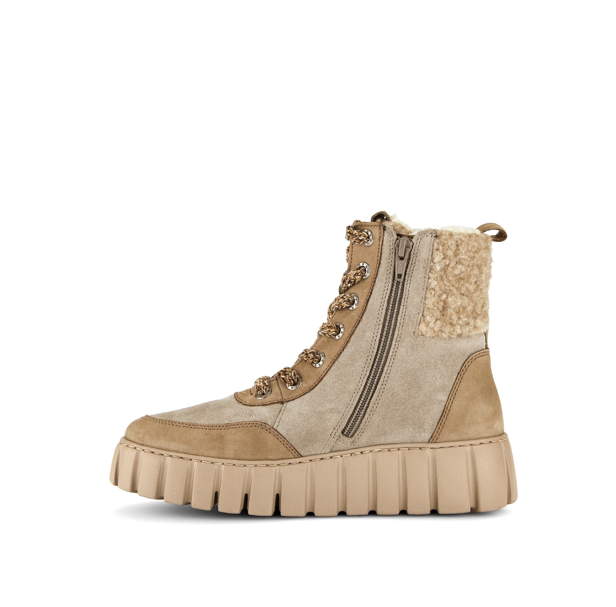 Bottines beiges en velours - Image 2