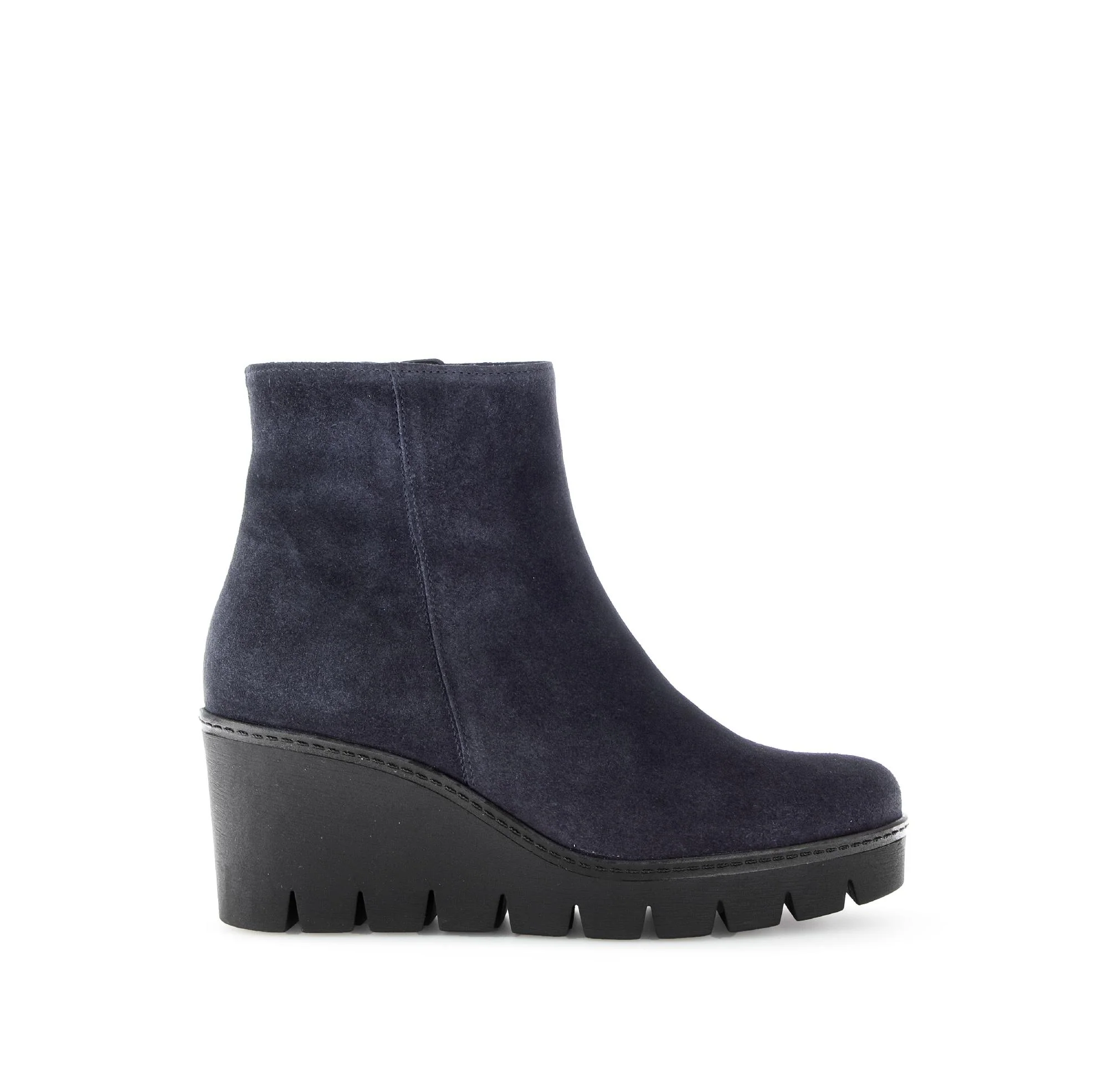 Bottines compensées bleues en Nubuck
