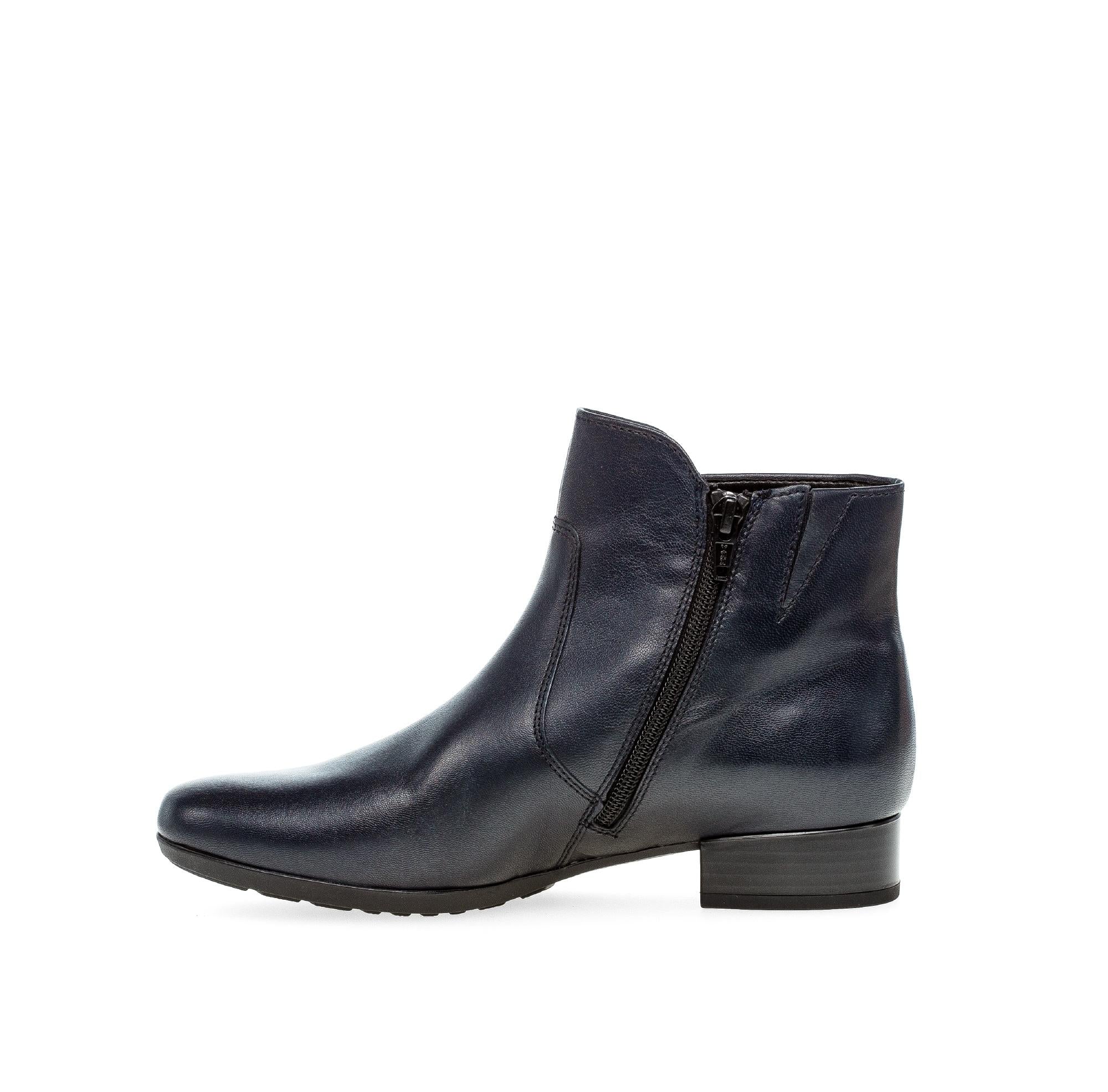 Bottines bleues en cuir lisse - Image 2