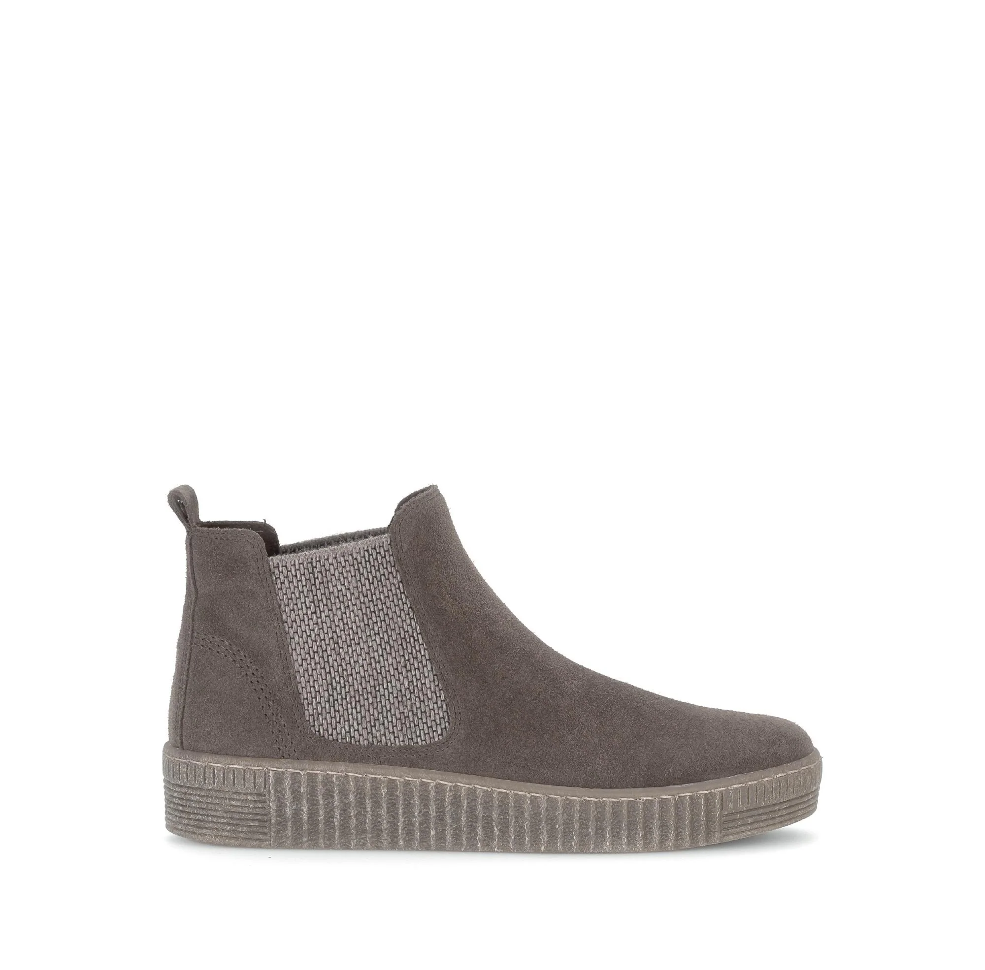 Bottines chelsea gris-marron en cuir nubuck