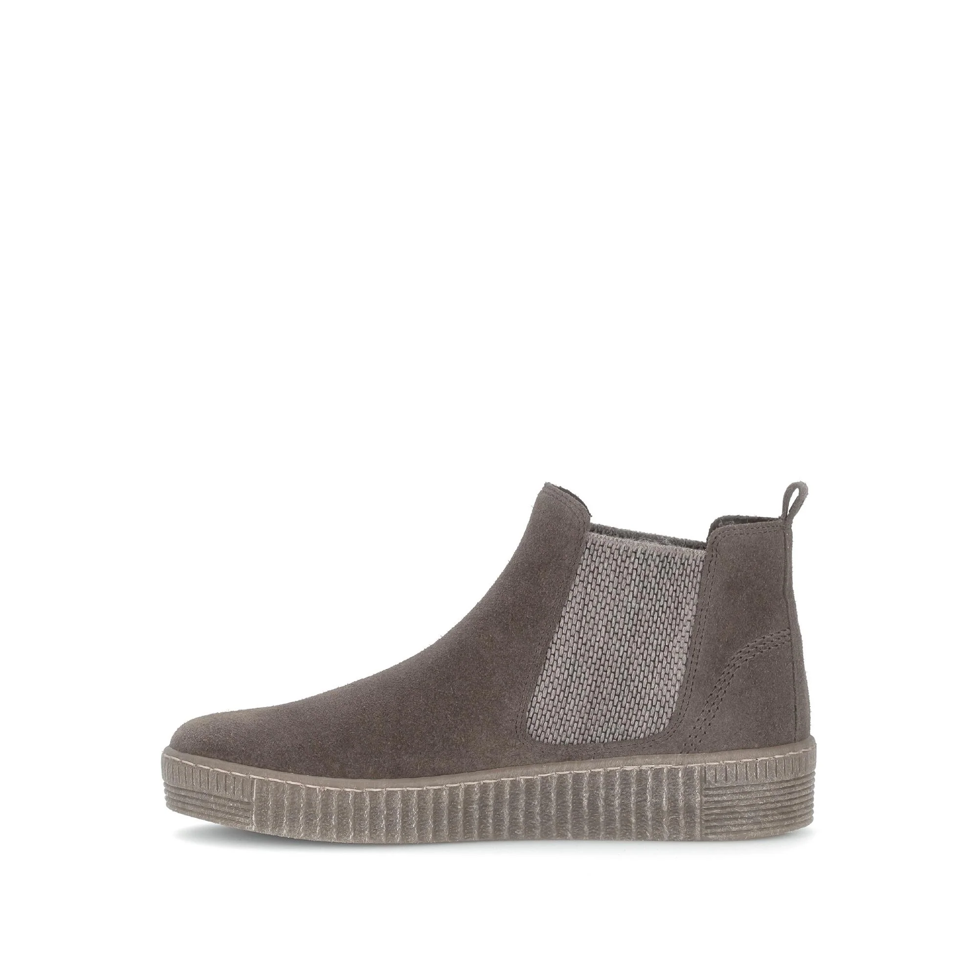 Bottines chelsea gris-marron en cuir nubuck - Image 2