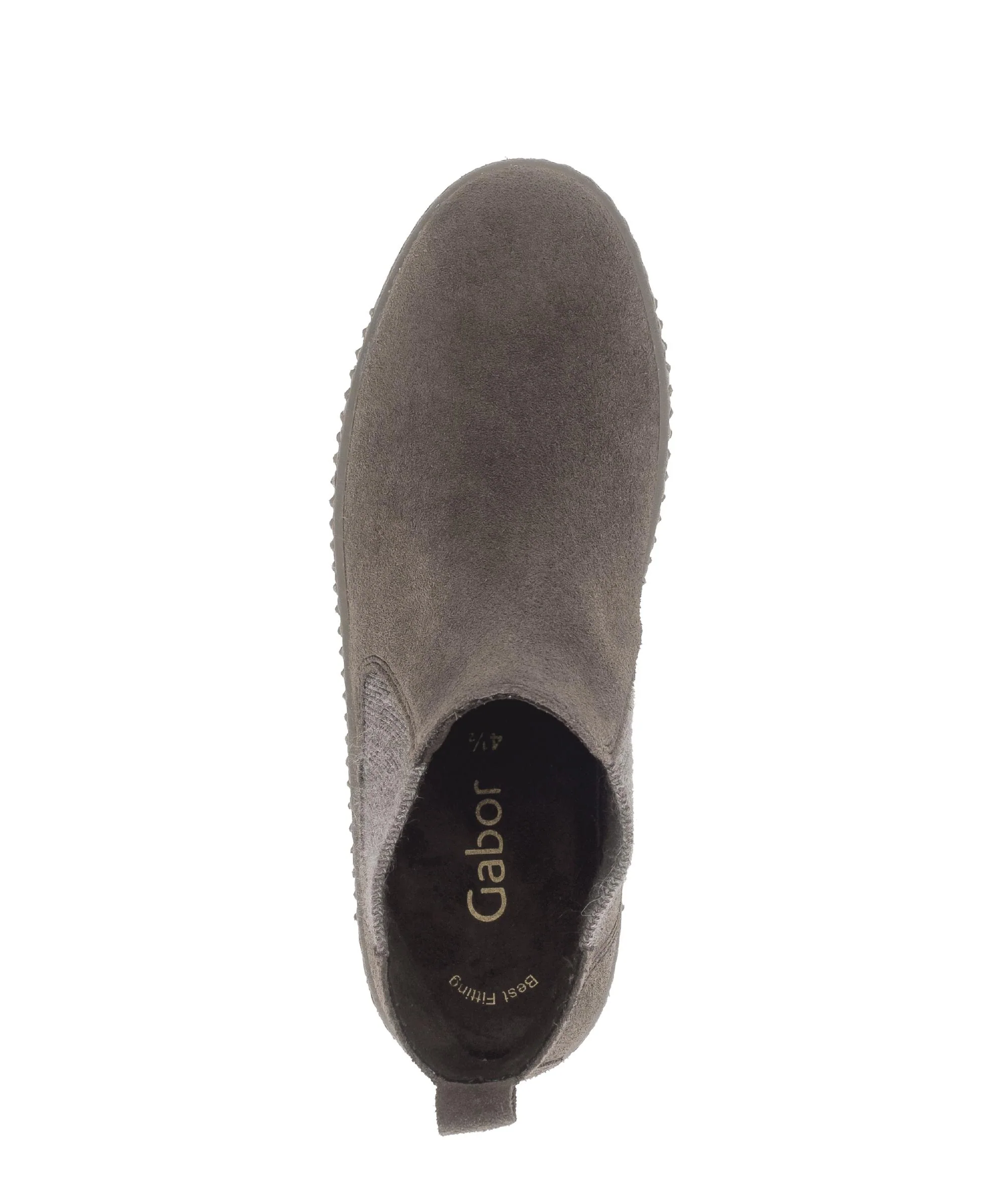 Bottines chelsea gris-marron en cuir nubuck - Image 3