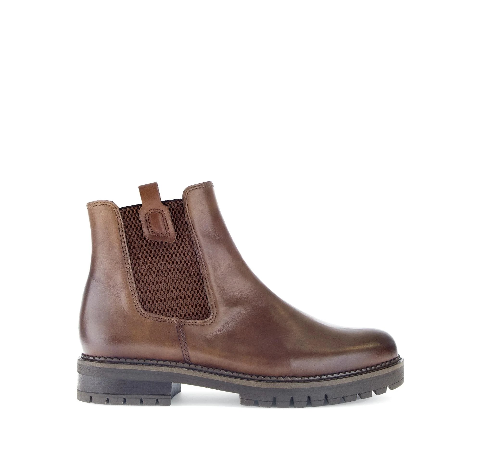 Bottines chelsea marron en cuir lisse