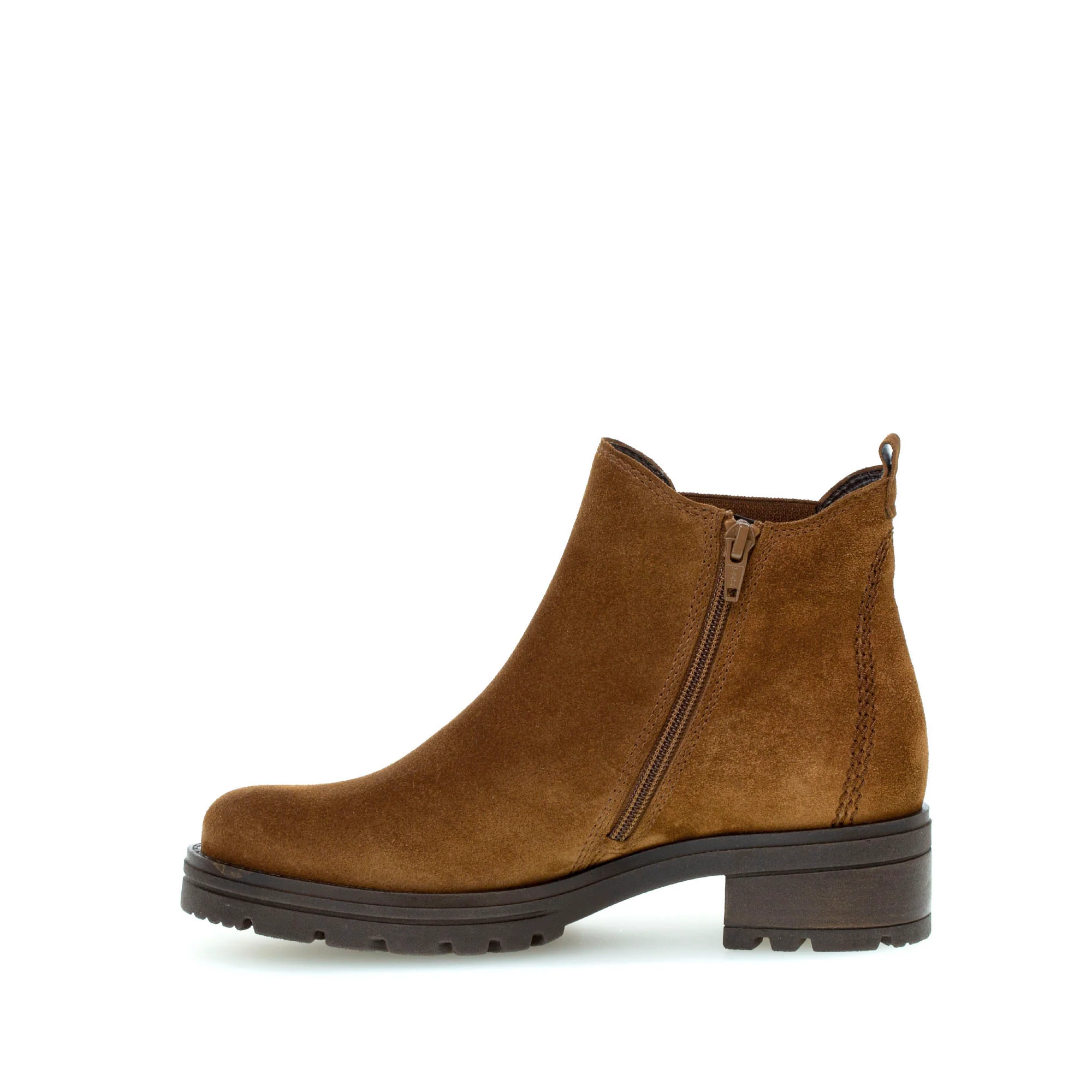 Bottines cognac en cuir velours - Image 2