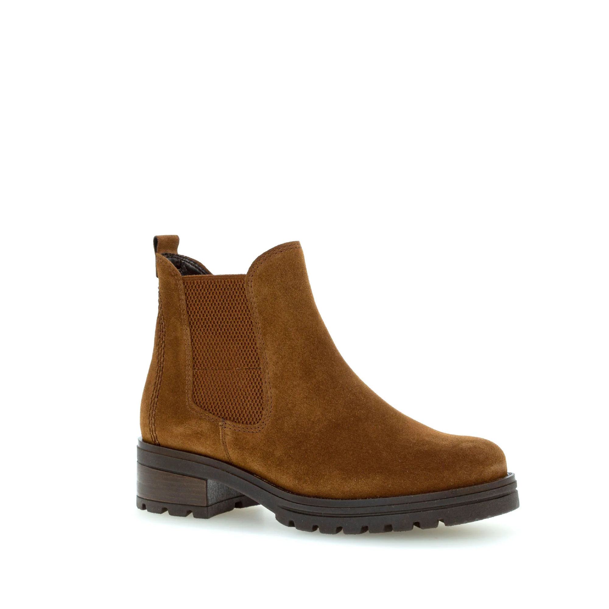 Bottines cognac en cuir velours - Image 3