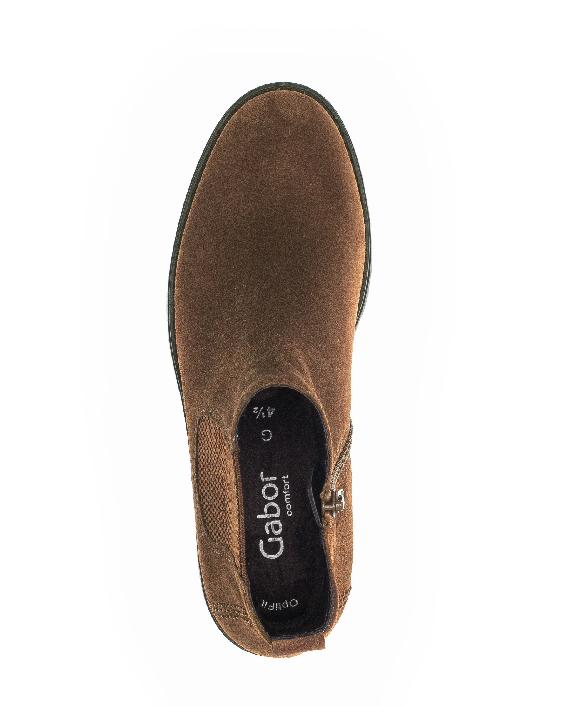 Bottines cognac en cuir velours - Image 6