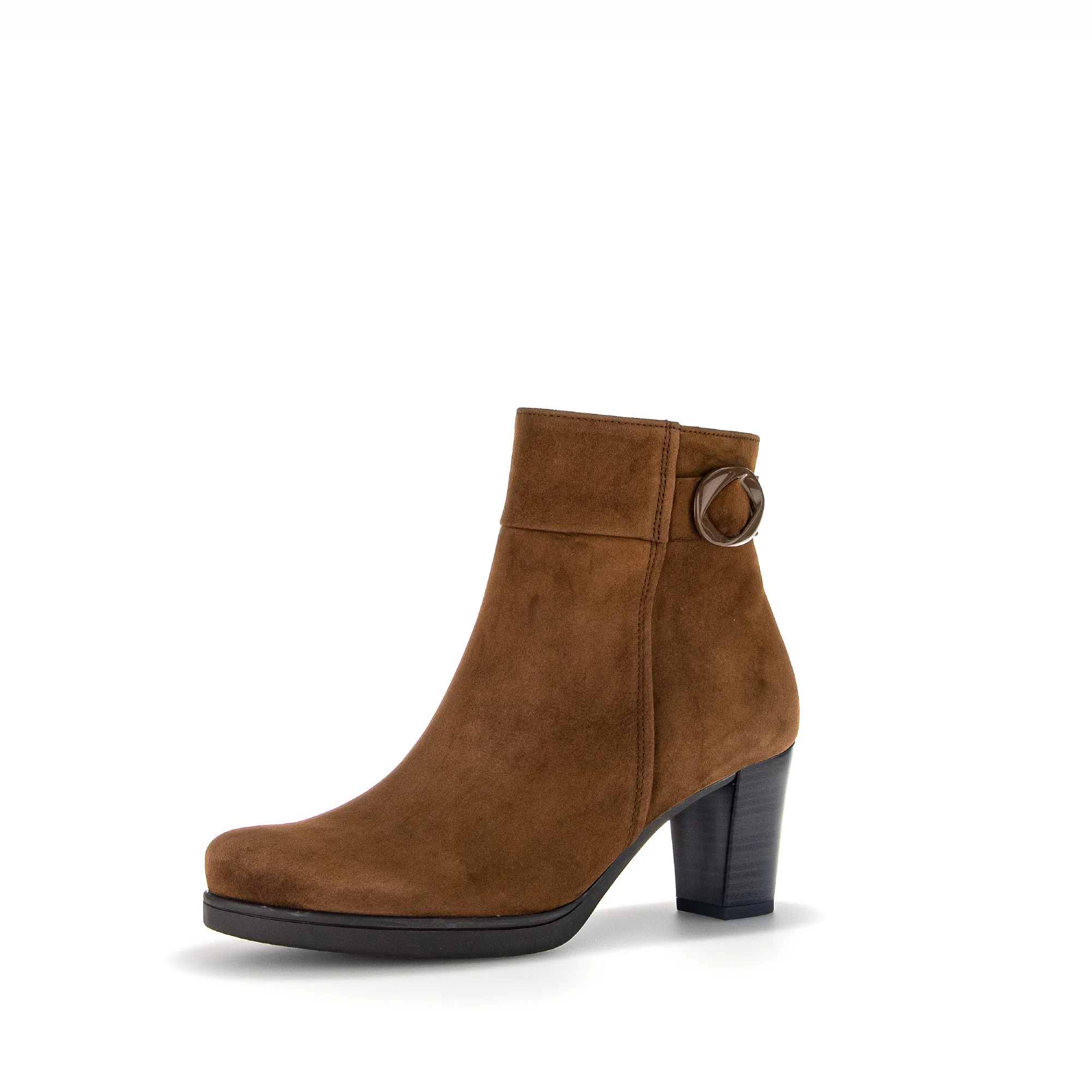 Bottines cognac en velours - Image 3