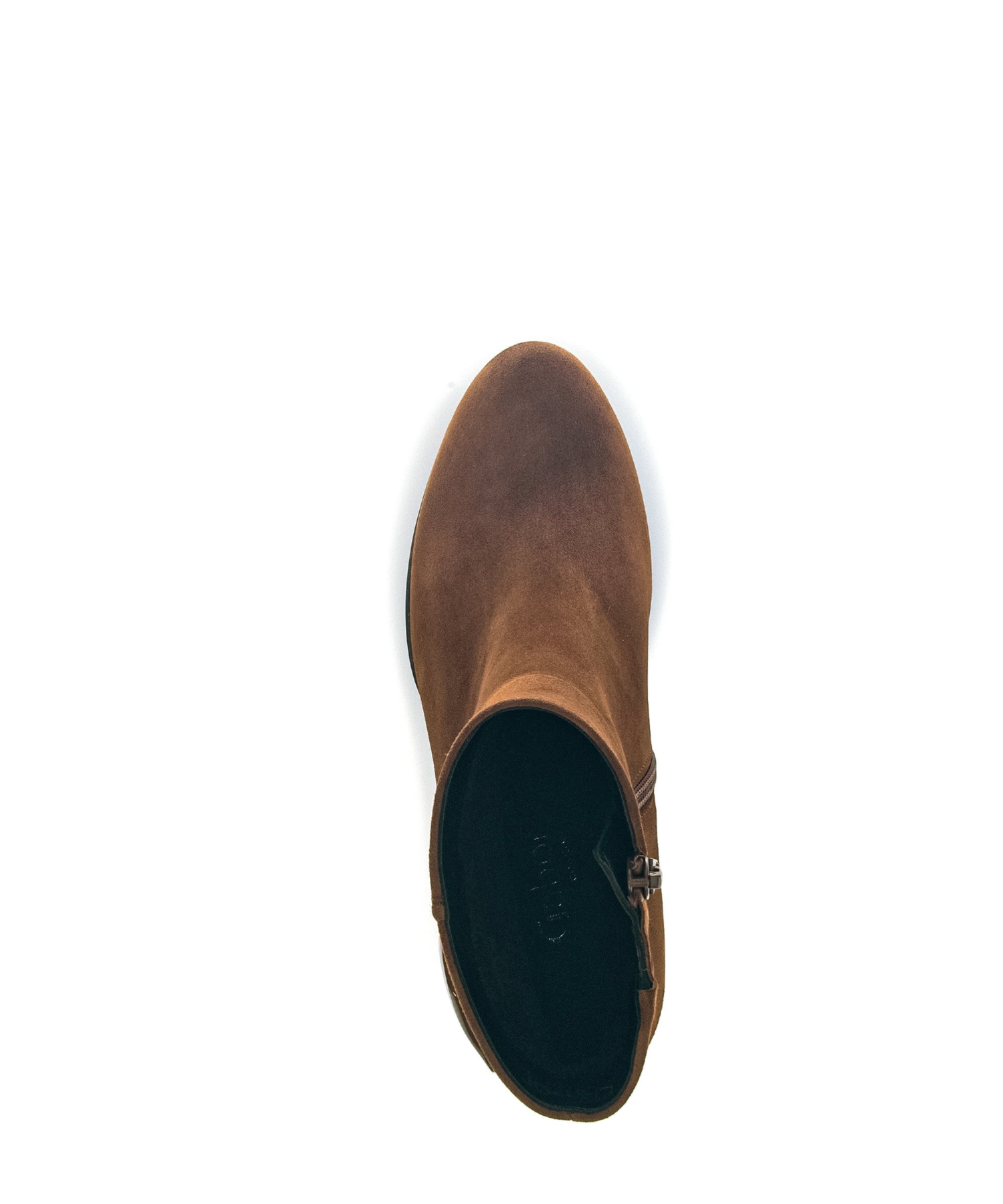 Bottines cognac en velours - Image 4
