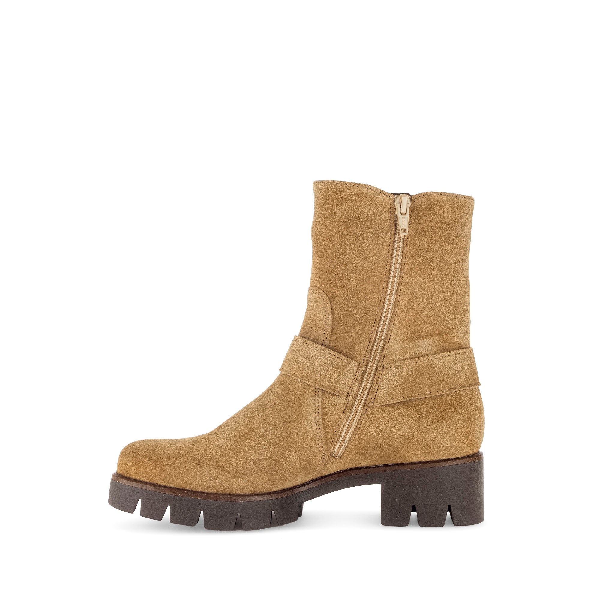 Bottines cognacs en cuir velours - Image 2