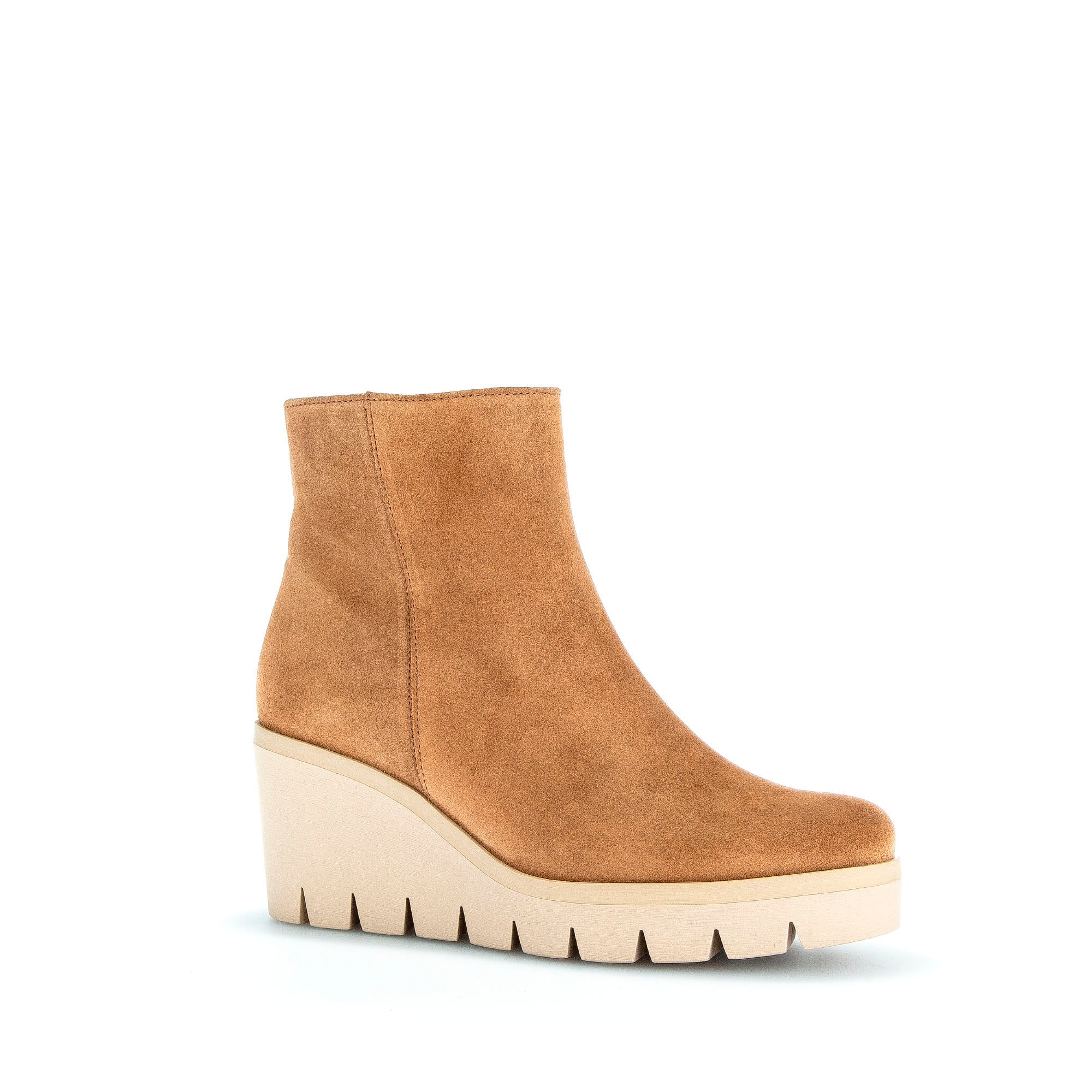 Bottines cognacs en cuir velours - Image 3