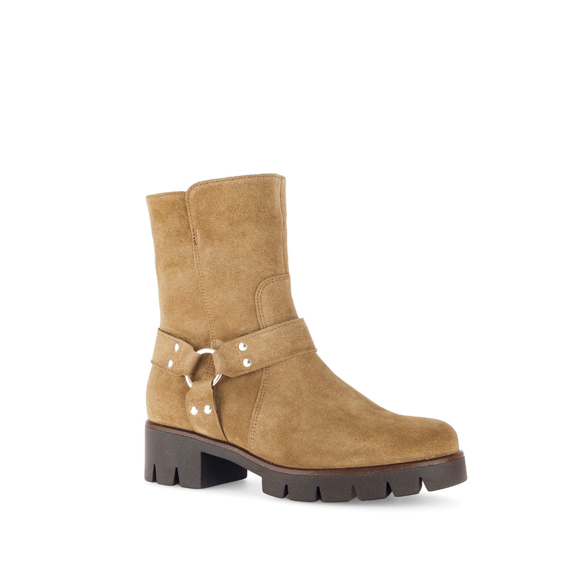 Bottines cognacs en cuir velours - Image 3
