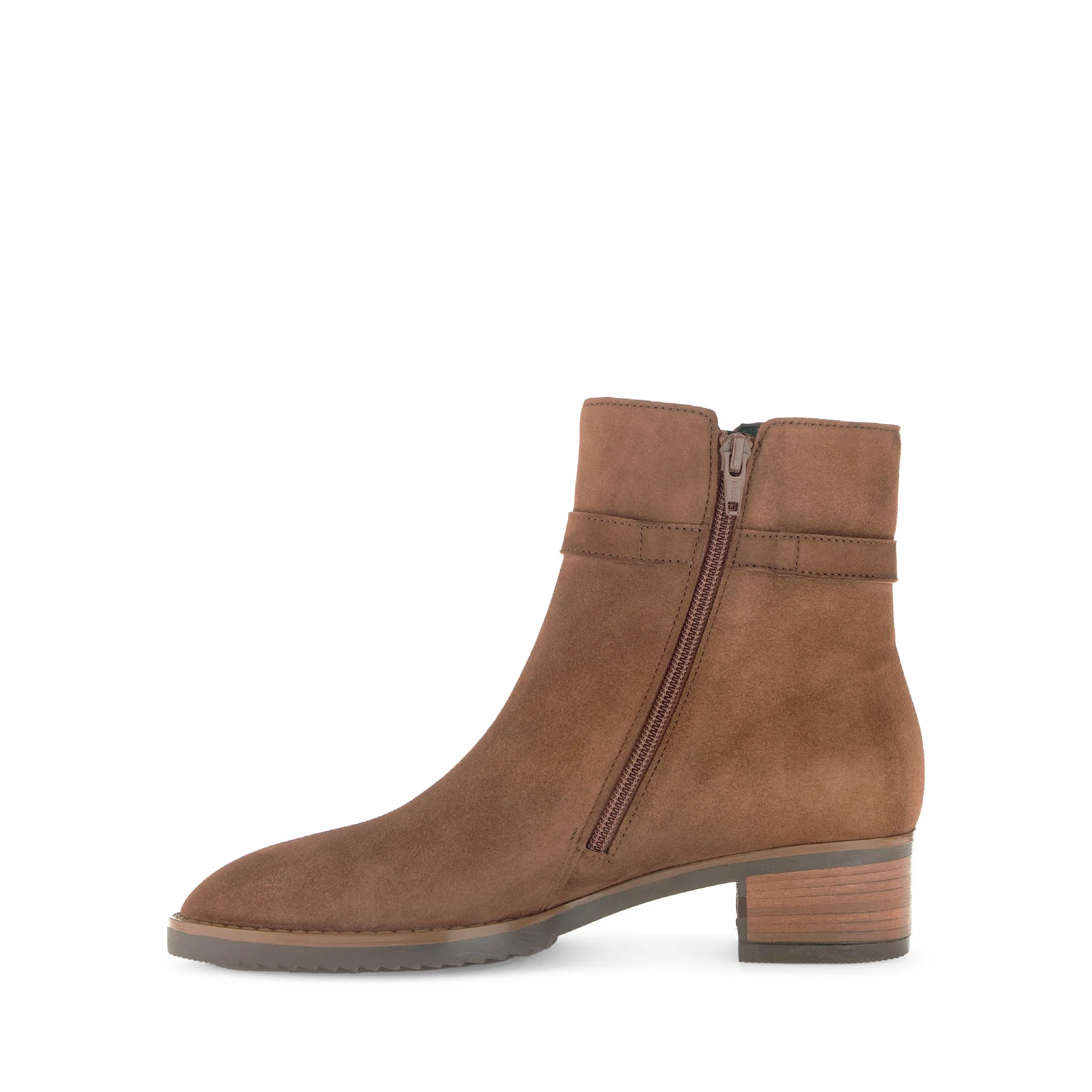 Bottines cognacs en velours - Image 2