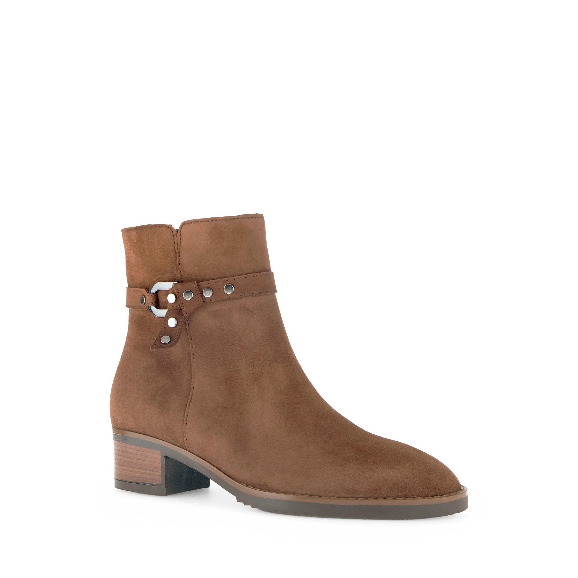 Bottines cognacs en velours - Image 3