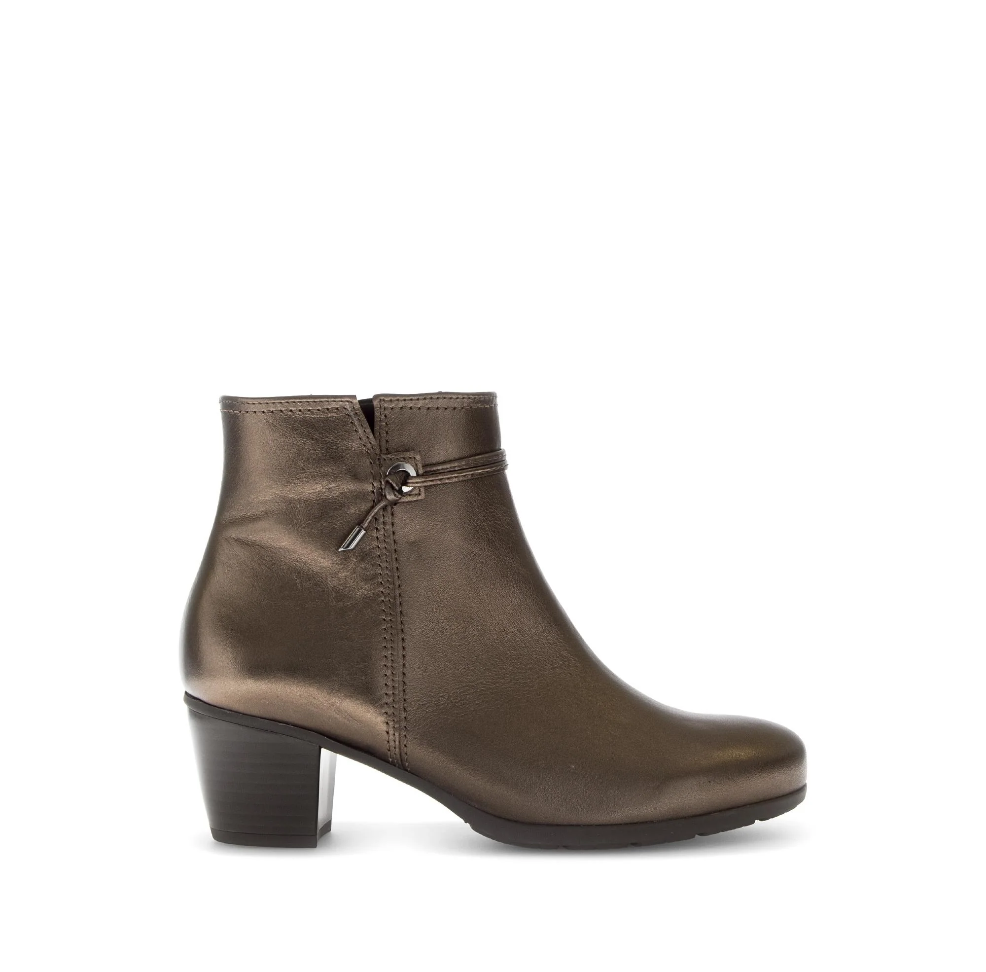 Bottines bronze en cuir lisse