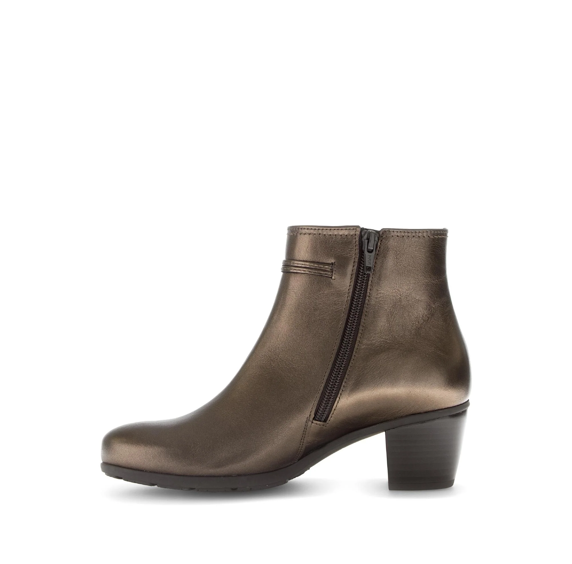 Bottines bronze en cuir lisse - Image 2