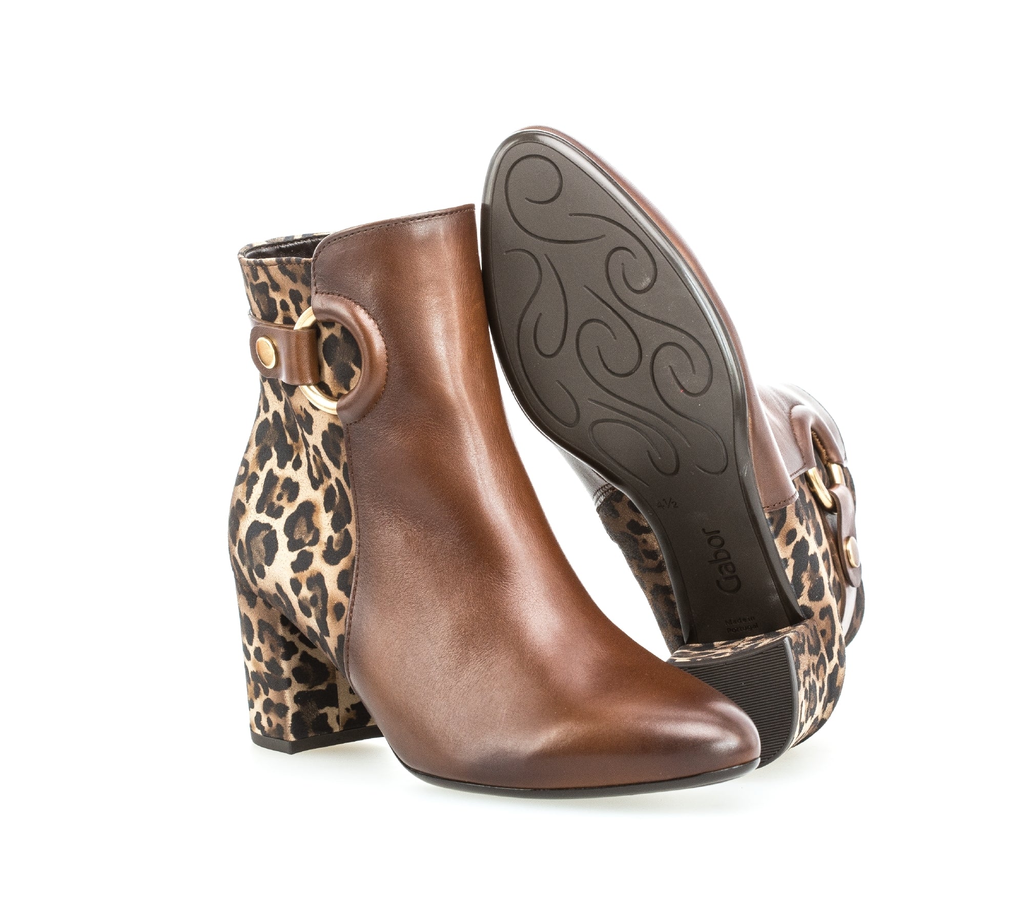 Bottines marron en cuir - Image 3