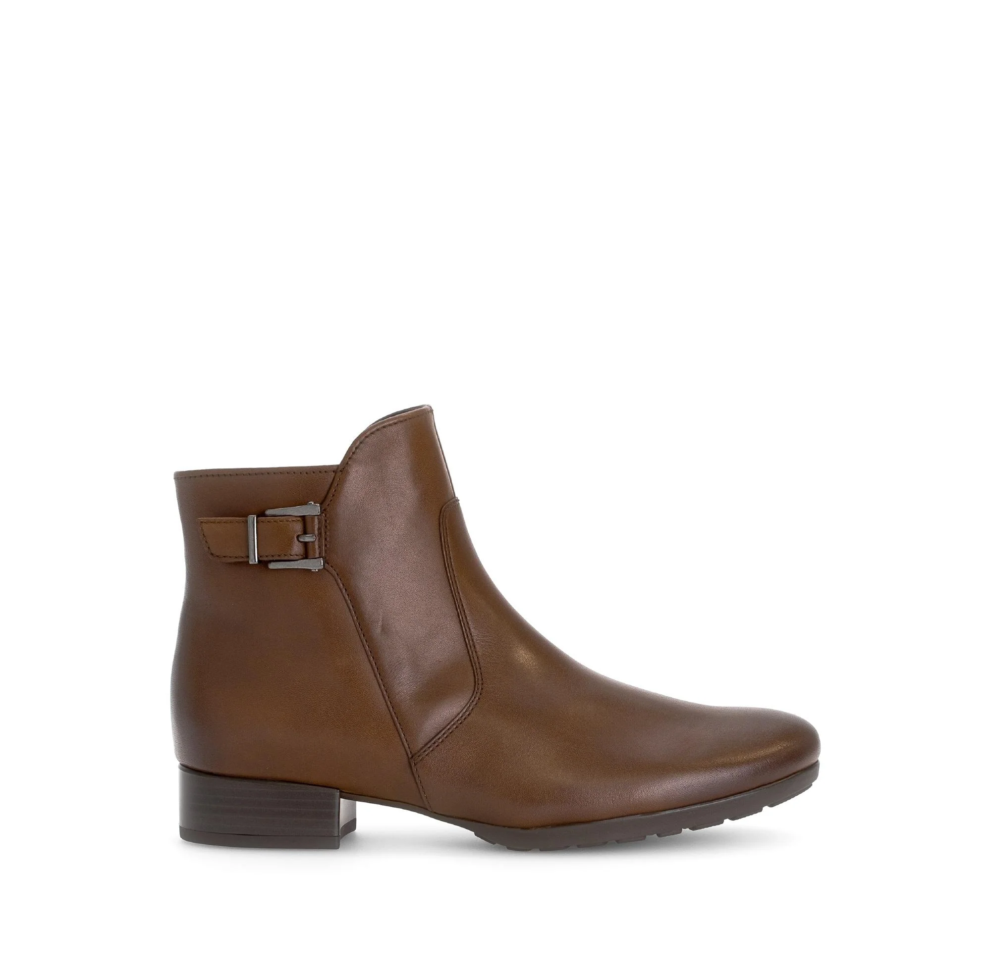 Bottines marron en cuir lisse