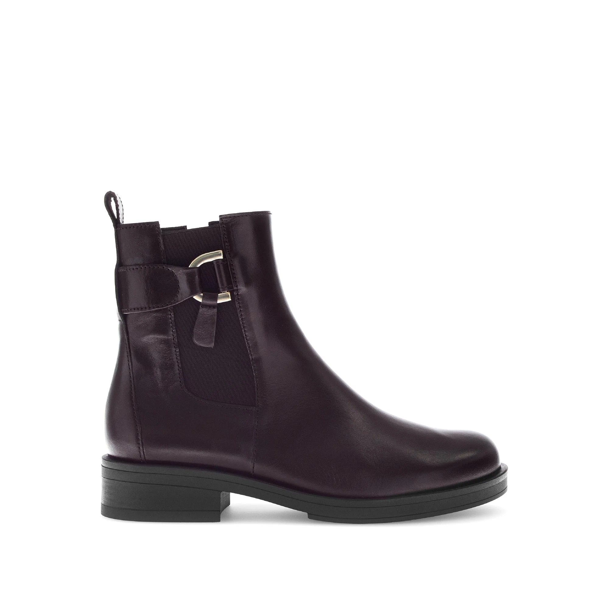 Bottines marron en cuir lisse