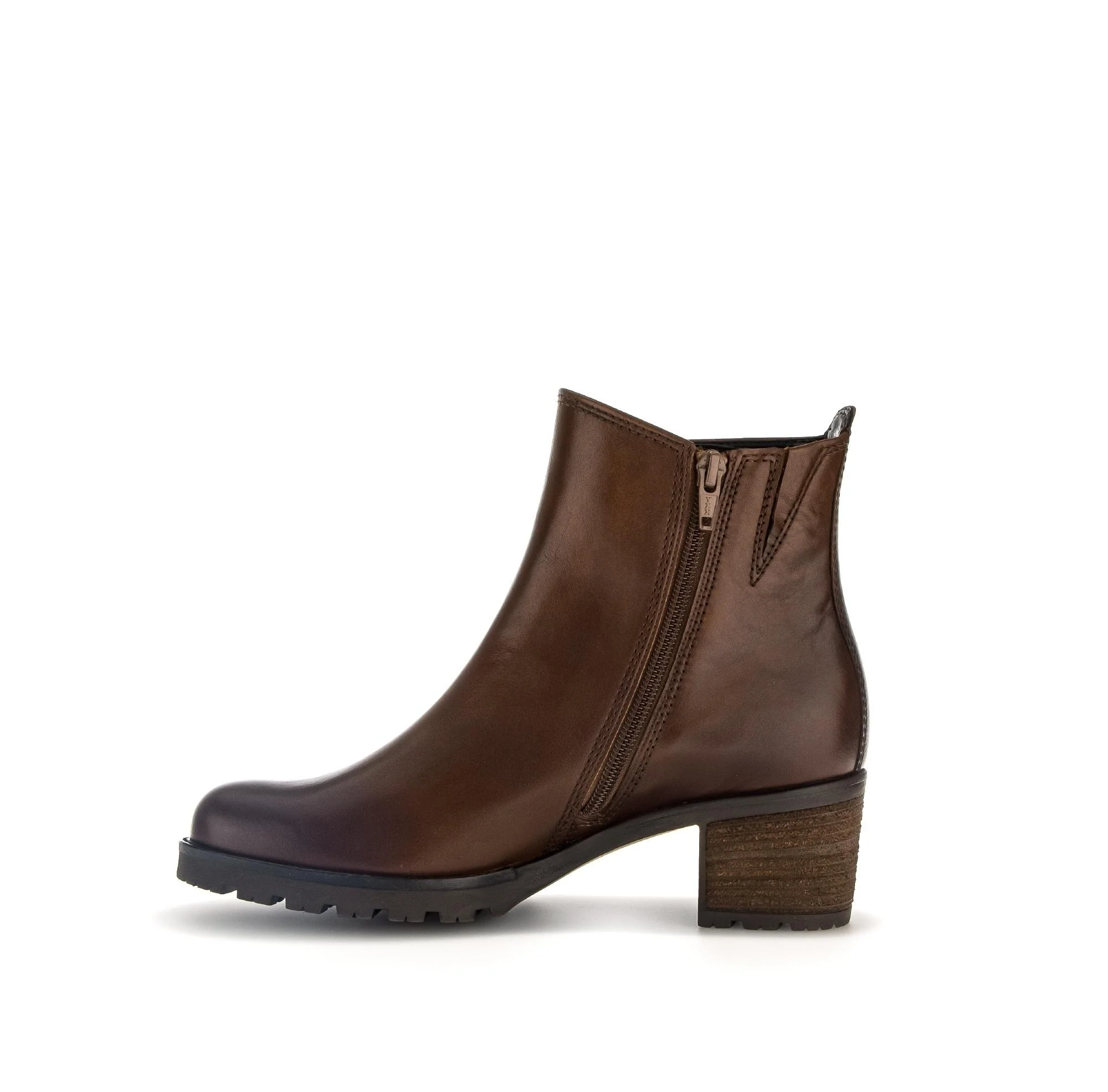 Bottines marron en cuir lisse - Image 2