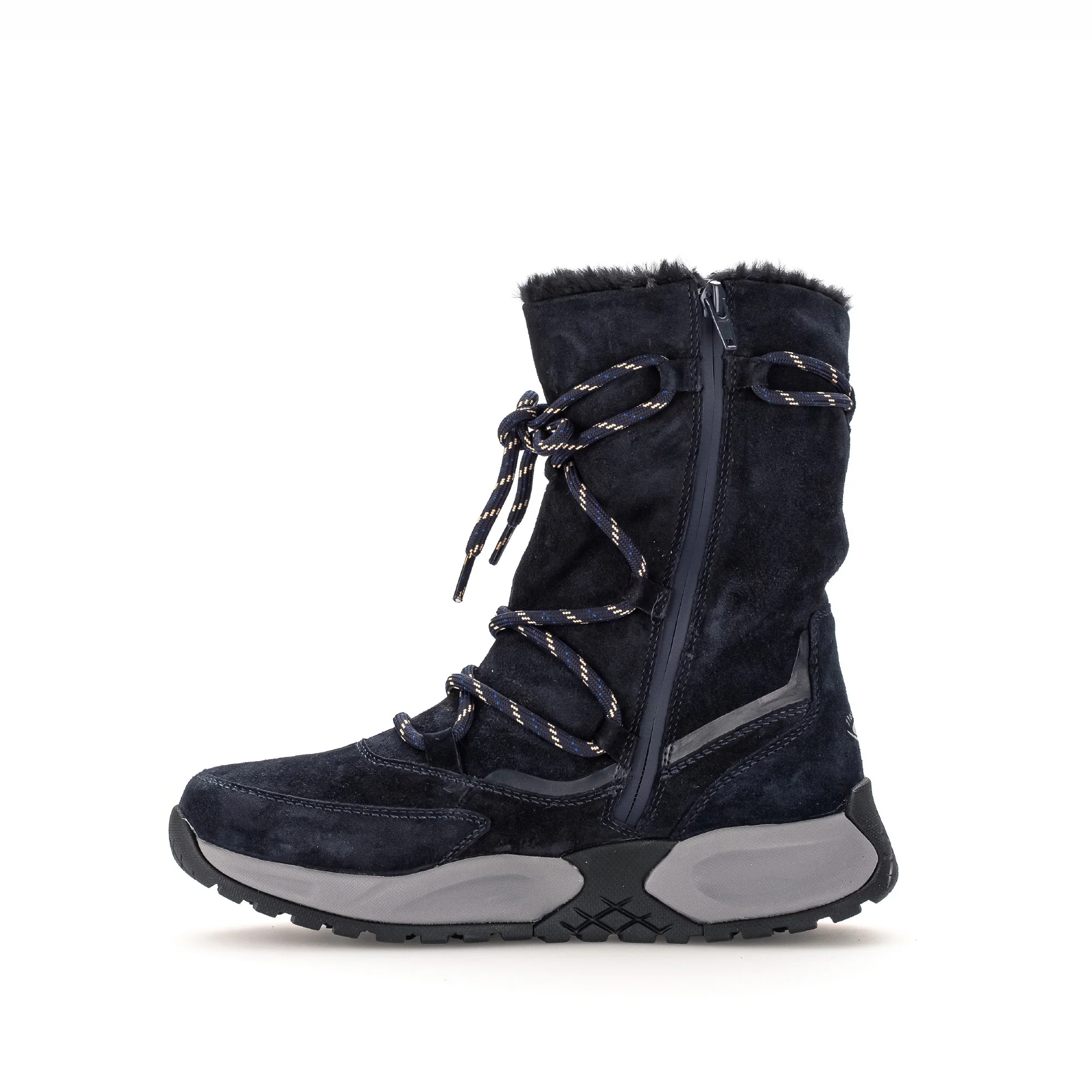 Bottines mid marine en velours - Image 2