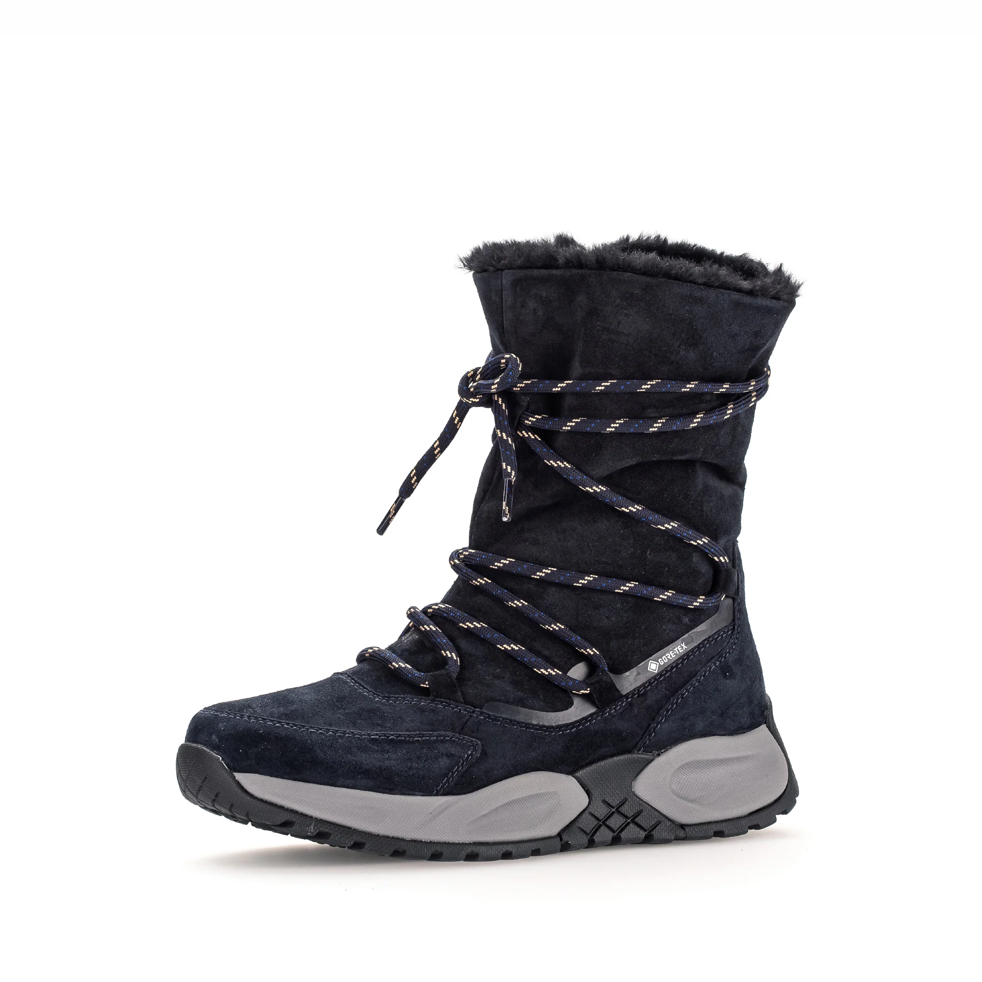 Bottines mid marine en velours - Image 3