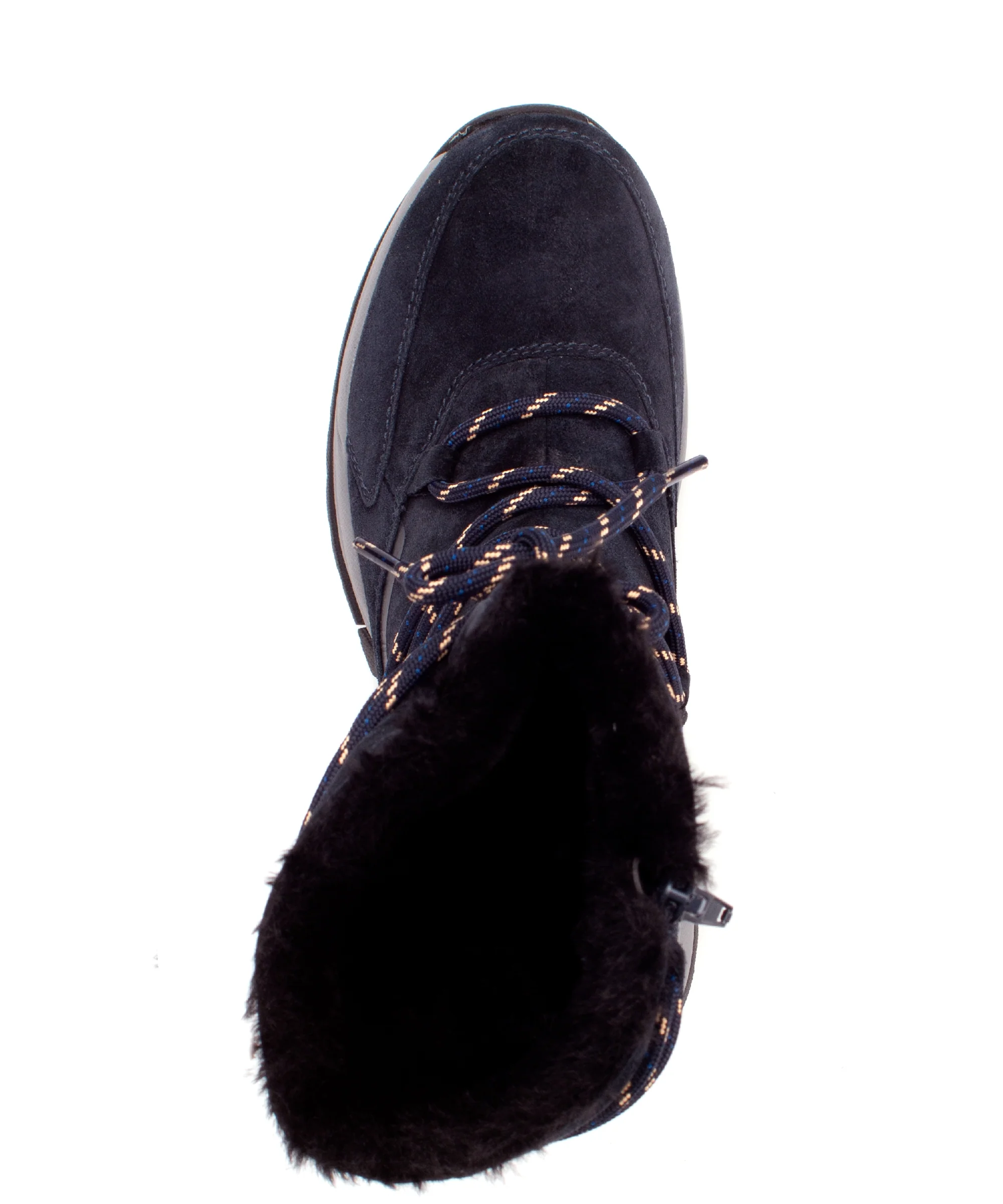 Bottines mid marine en velours - Image 4