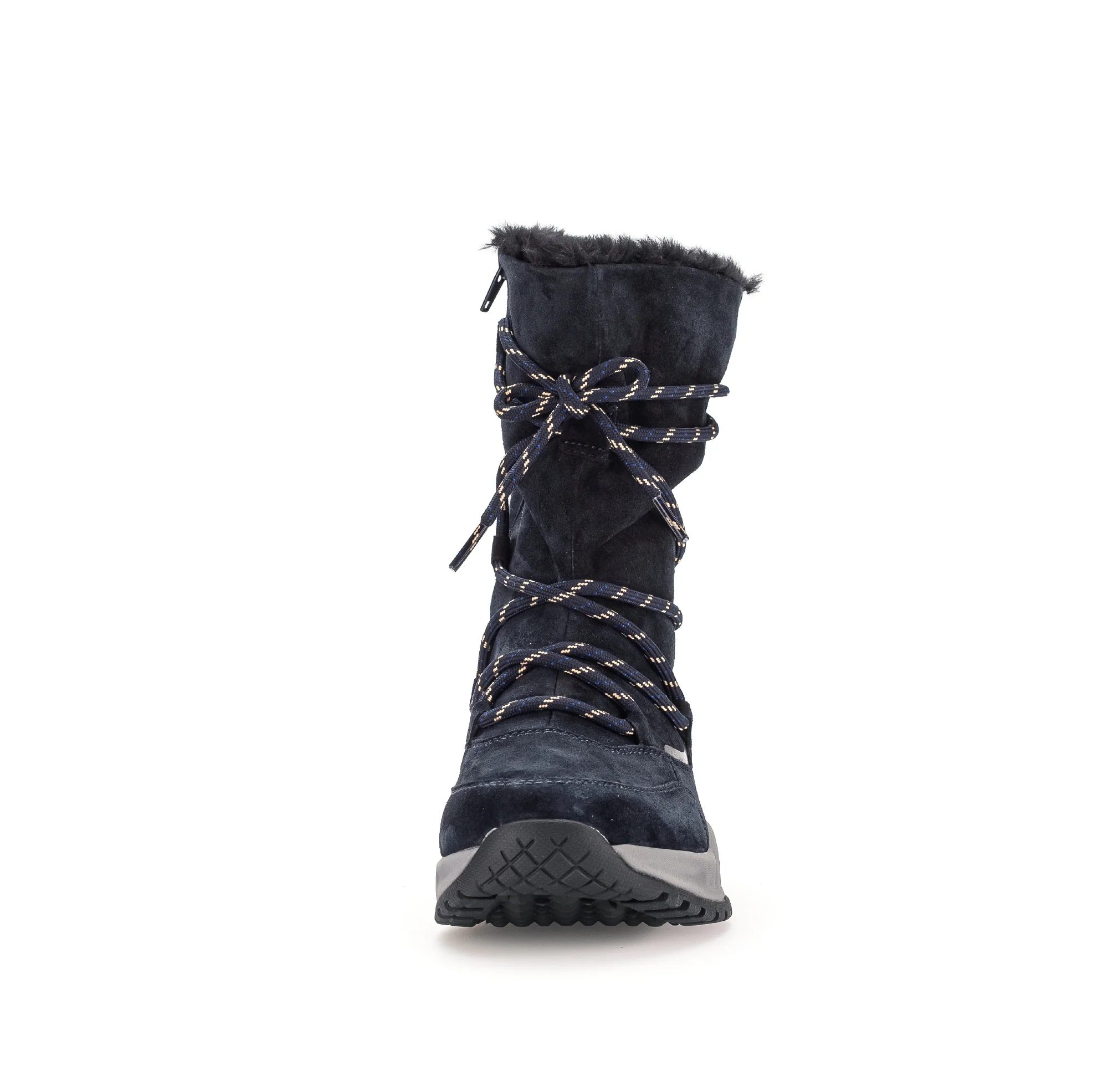 Bottines mid marine en velours - Image 5