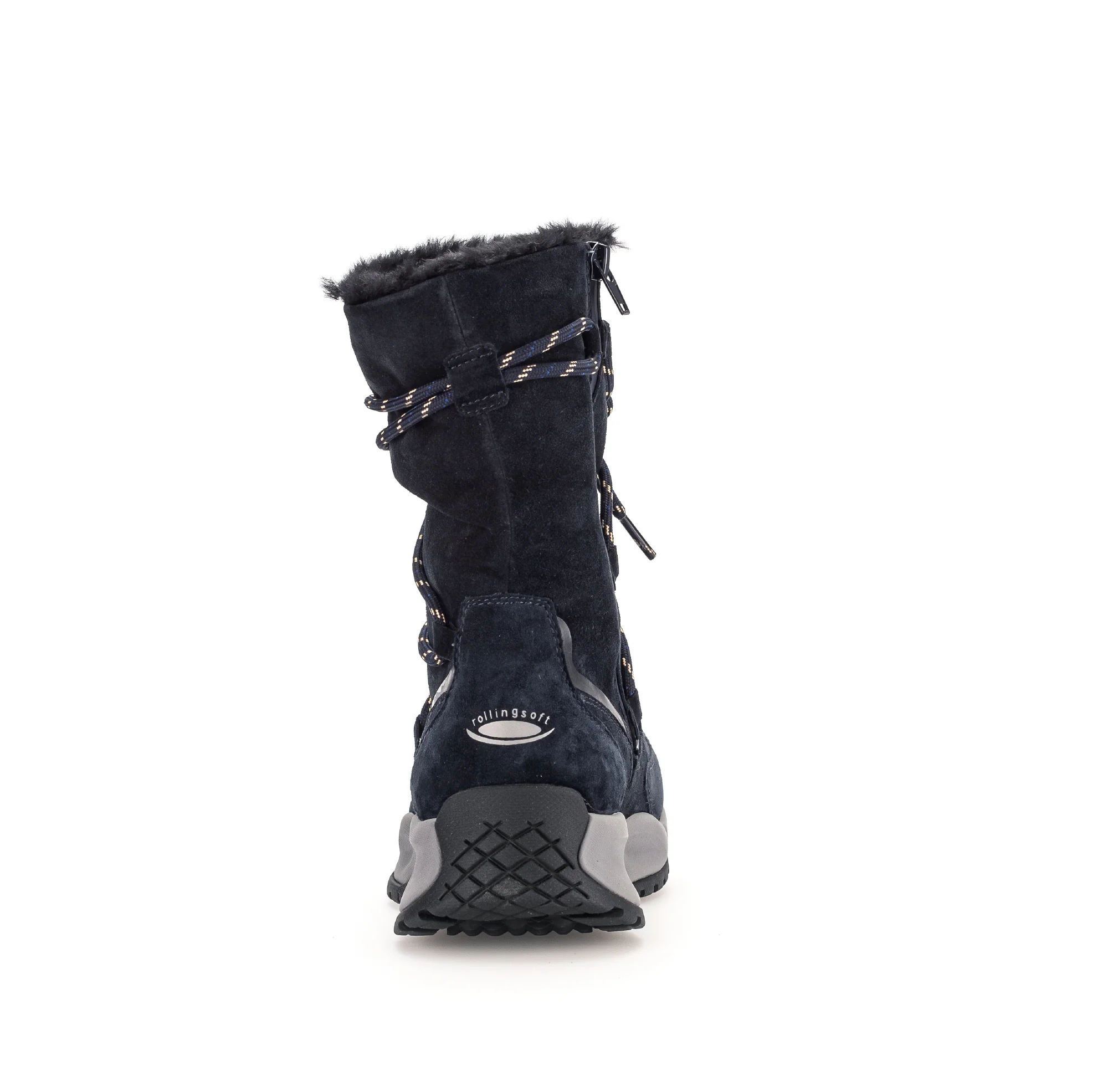Bottines mid marine en velours - Image 6