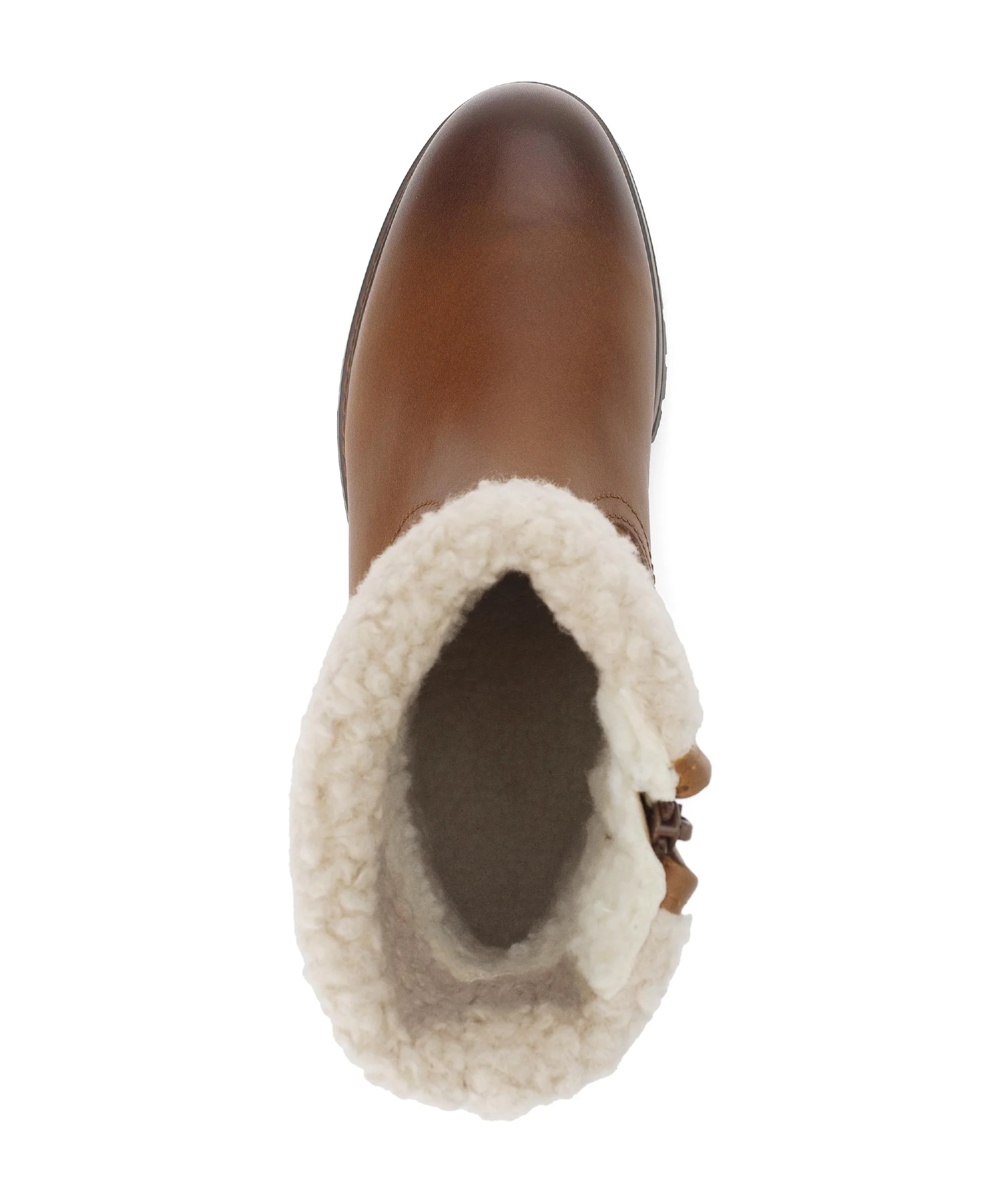 Bottines mid marron en cuir lisse - Image 3