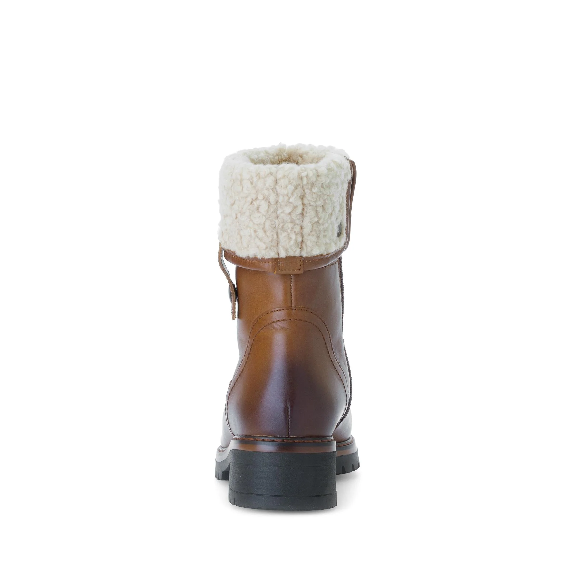 Bottines mid marron en cuir lisse - Image 4