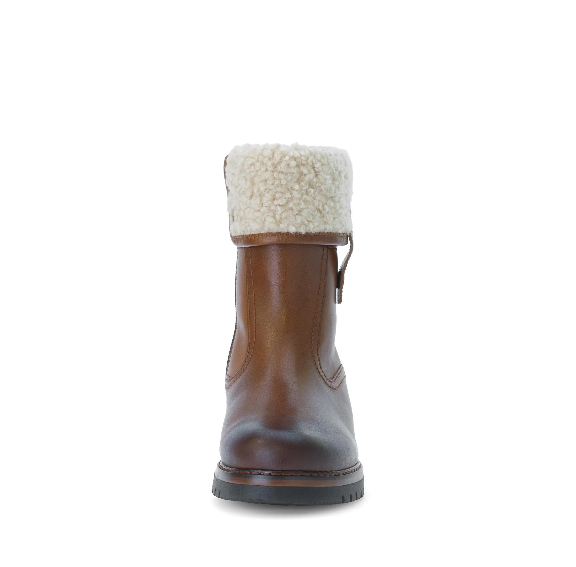 Bottines mid marron en cuir lisse - Image 5