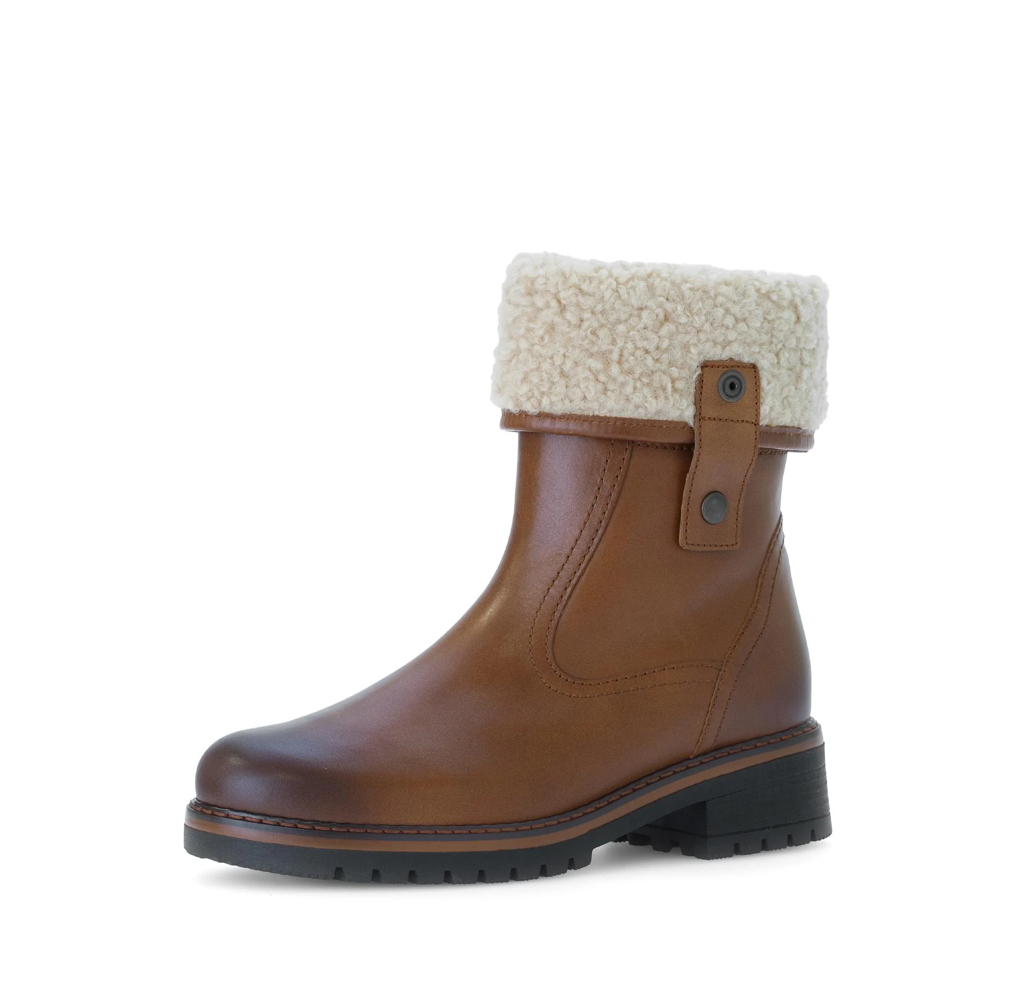 Bottines mid marron en cuir lisse - Image 6