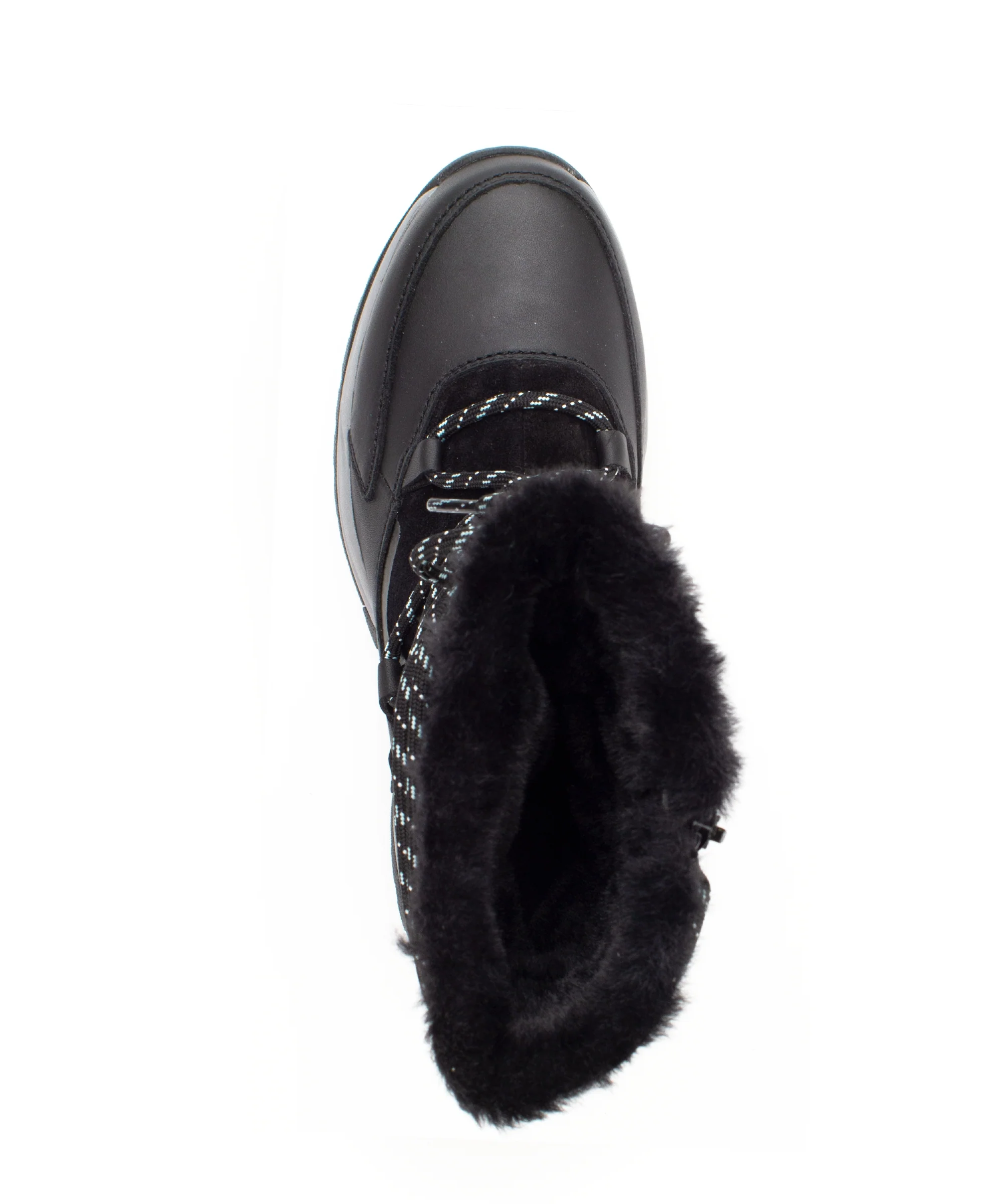 Bottines mid noires en cuir lisse - Image 4