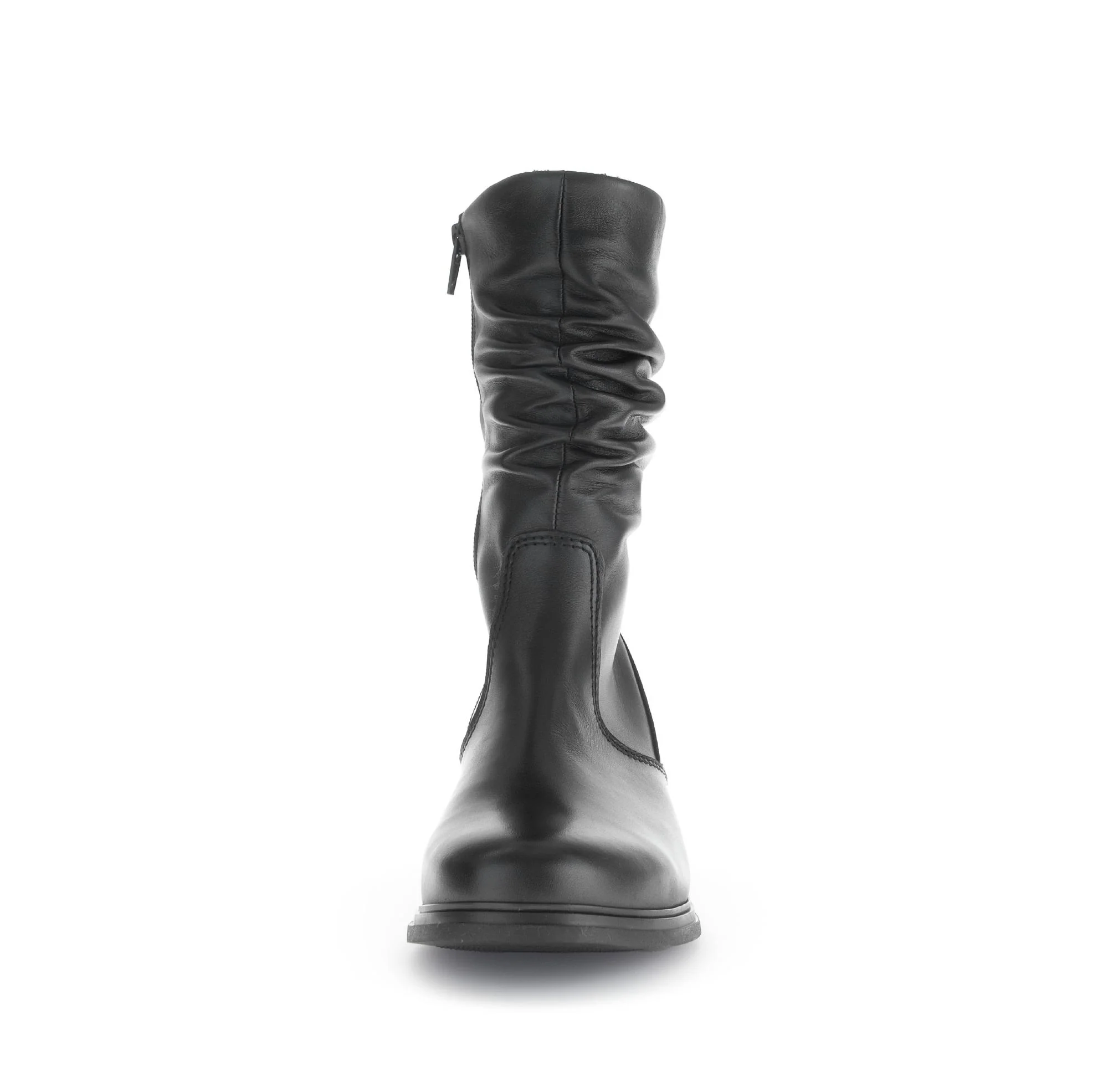 Bottines mid noires en cuir lisse - Image 5