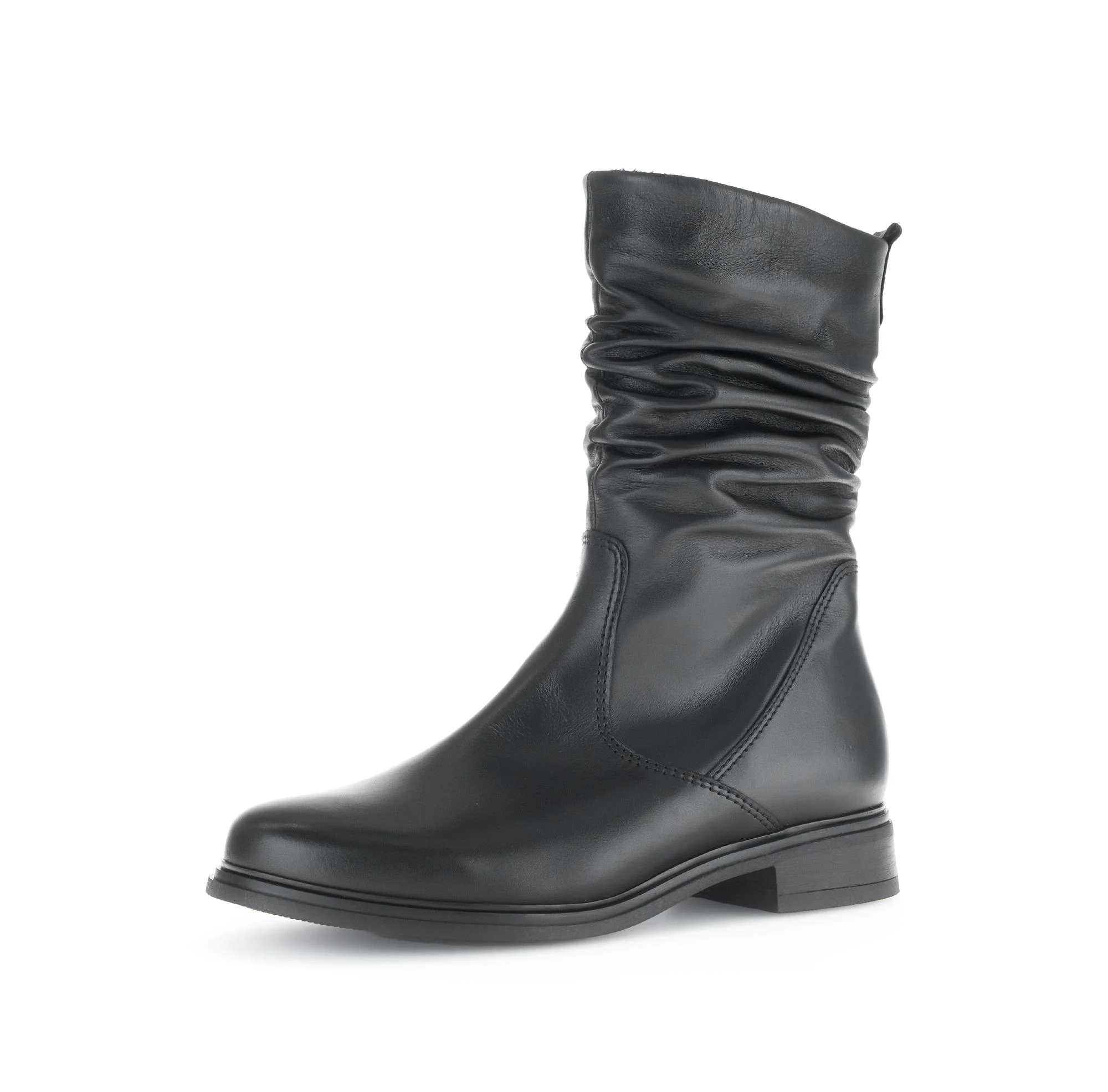 Bottines mid noires en cuir lisse - Image 6