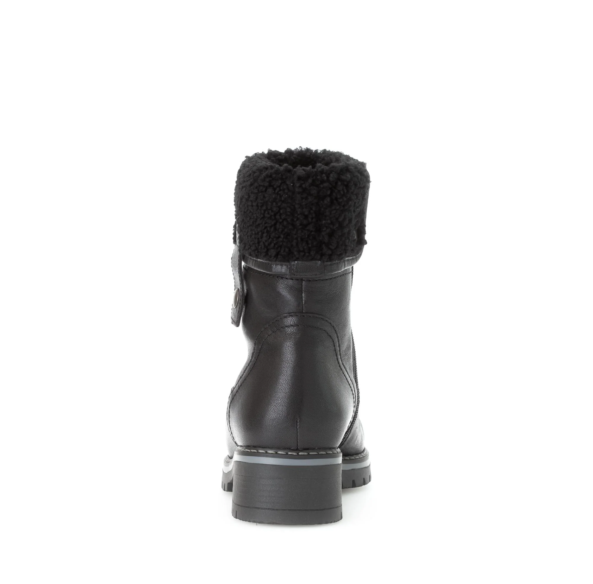 Bottines mid noires en cuir lisse - Image 4