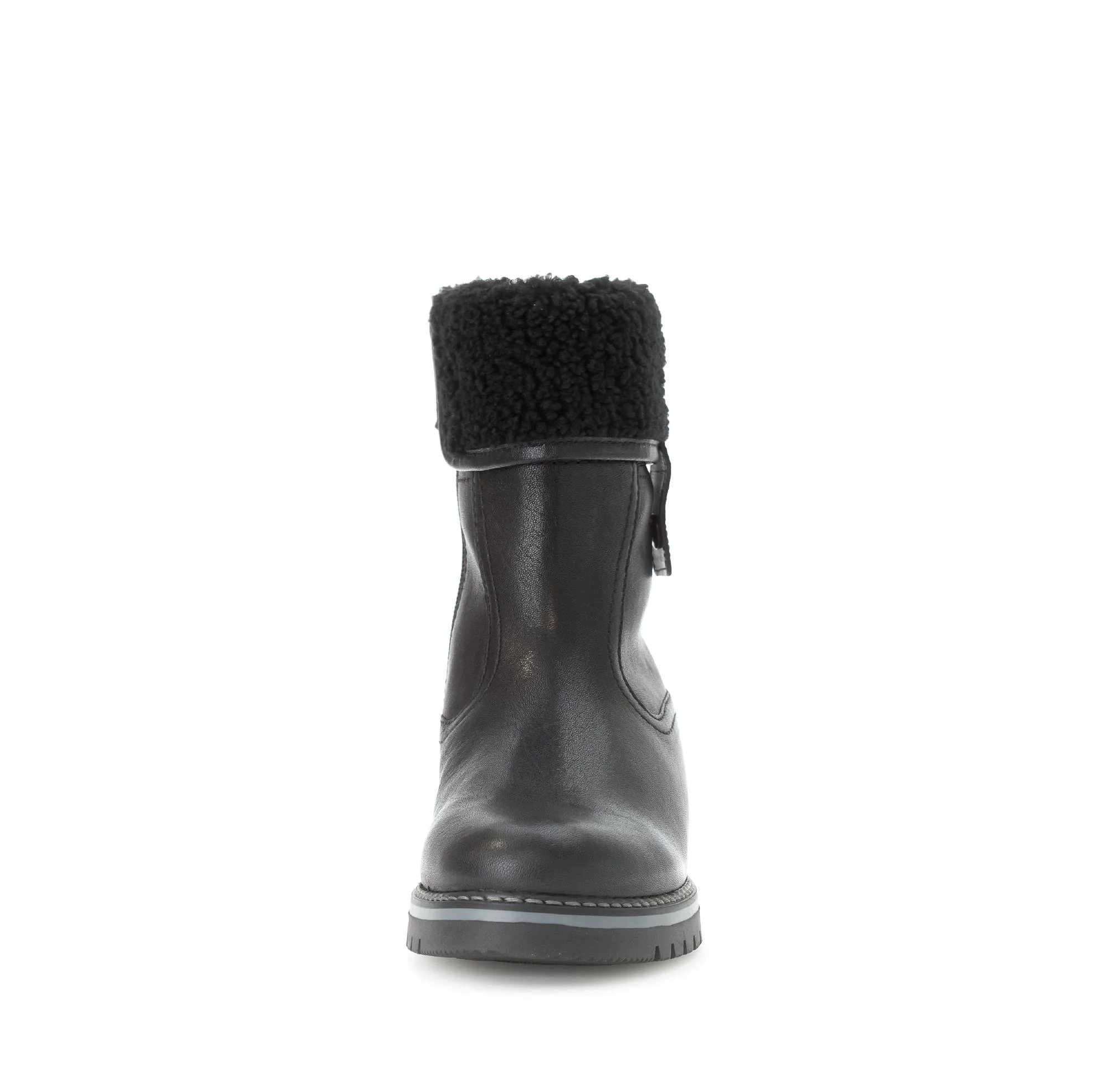 Bottines mid noires en cuir lisse - Image 5