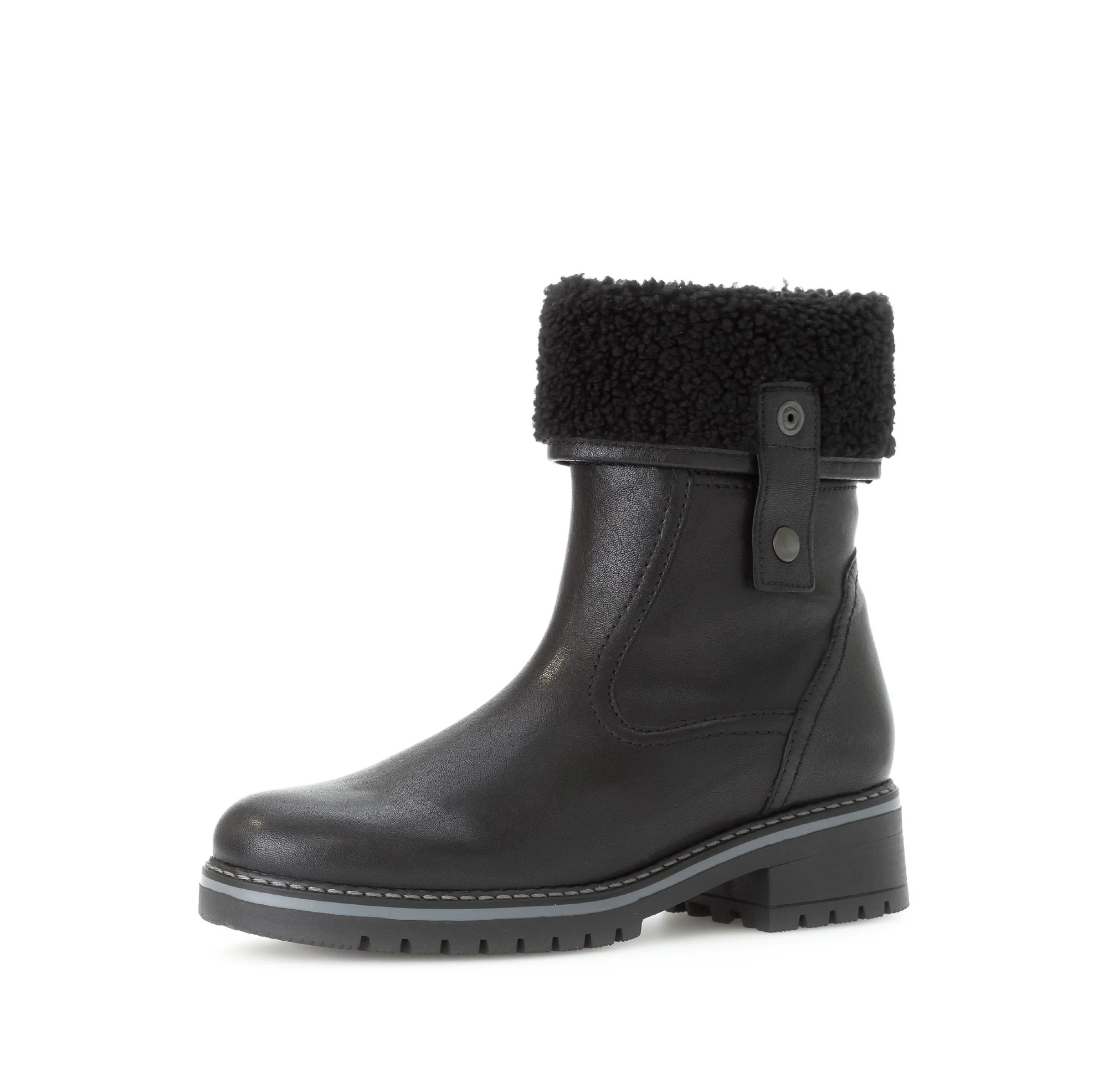 Bottines mid noires en cuir lisse - Image 6