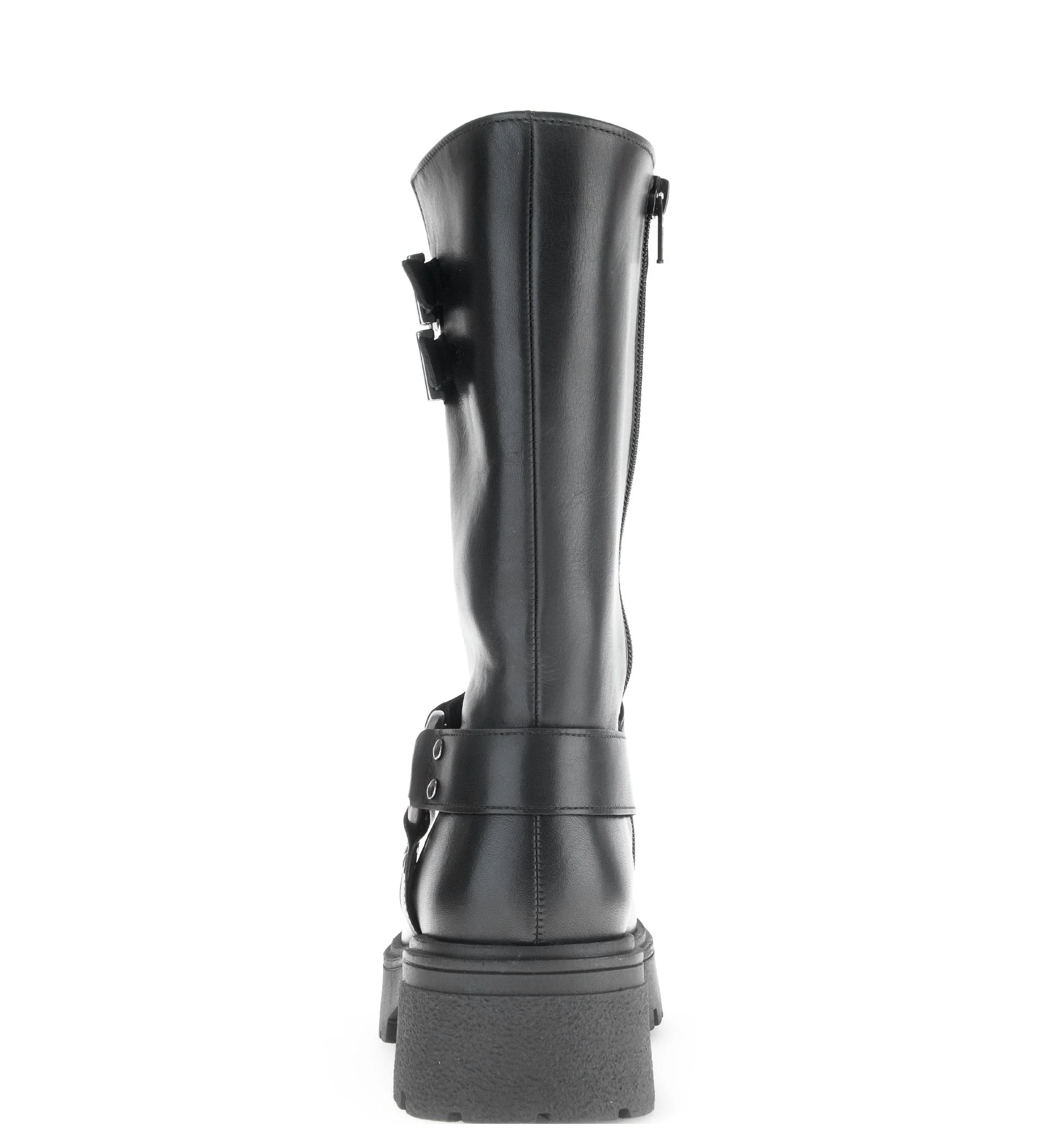 Bottines mid noires en cuir lisse - Image 4