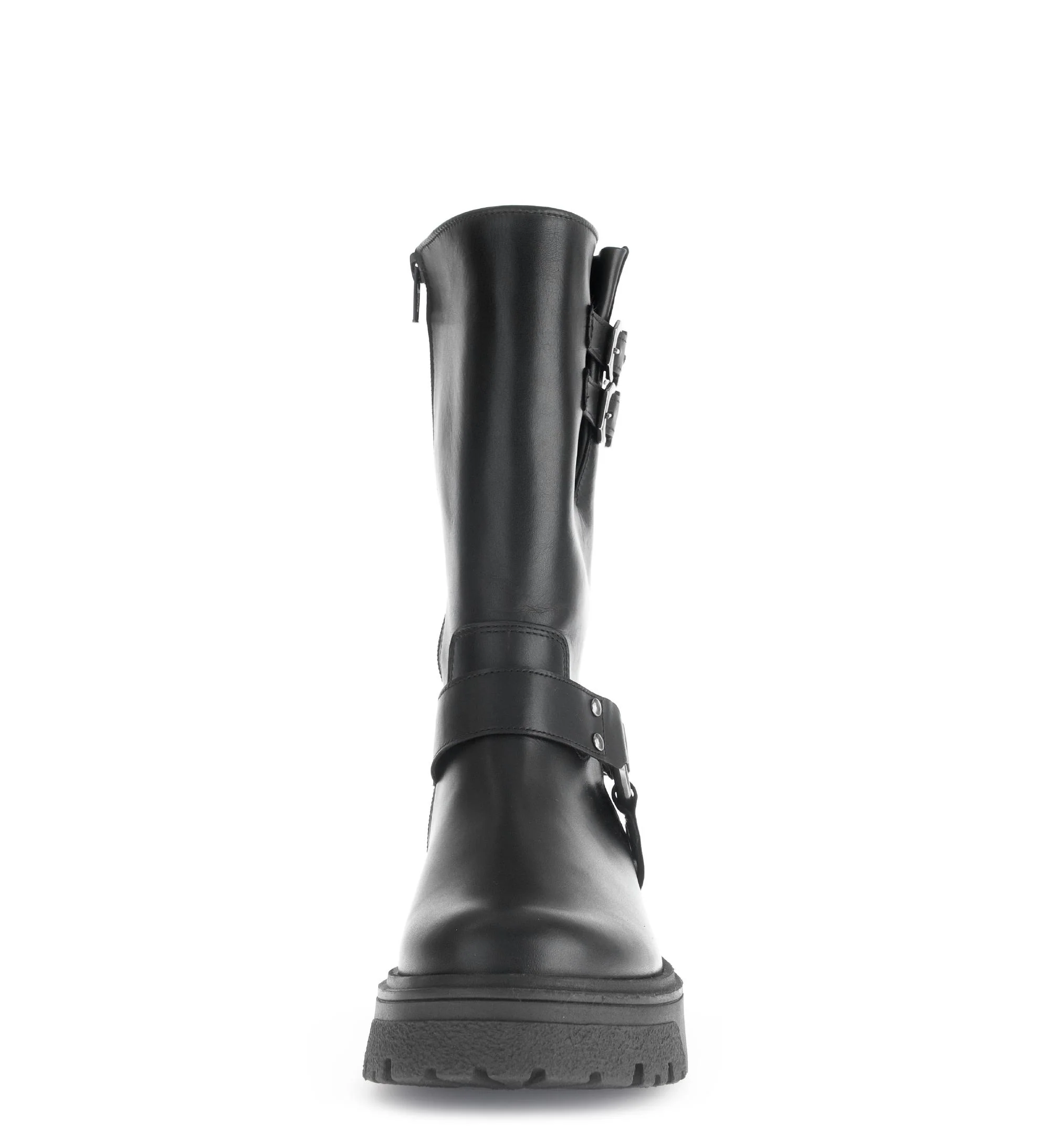Bottines mid noires en cuir lisse - Image 5
