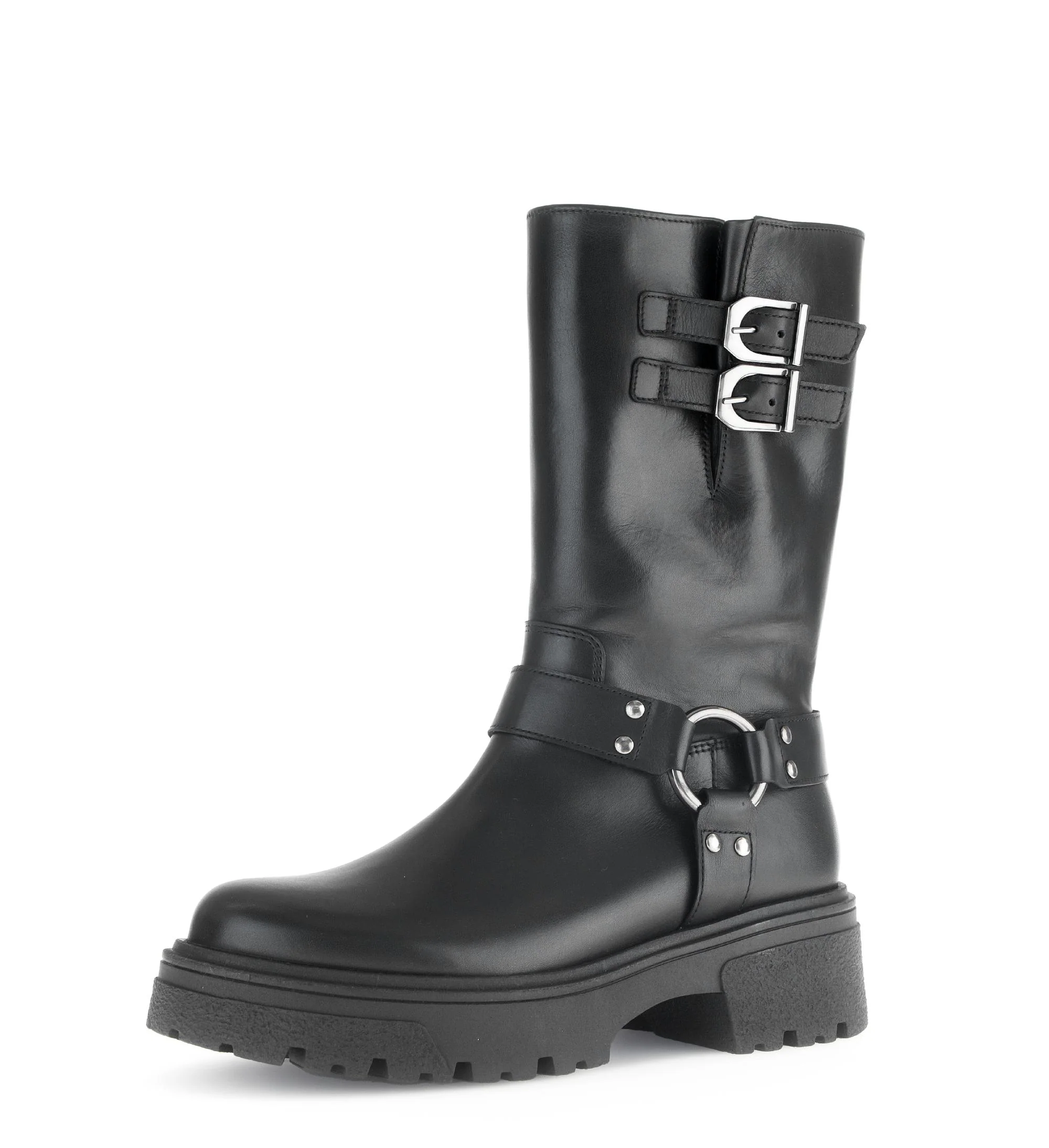 Bottines mid noires en cuir lisse - Image 6