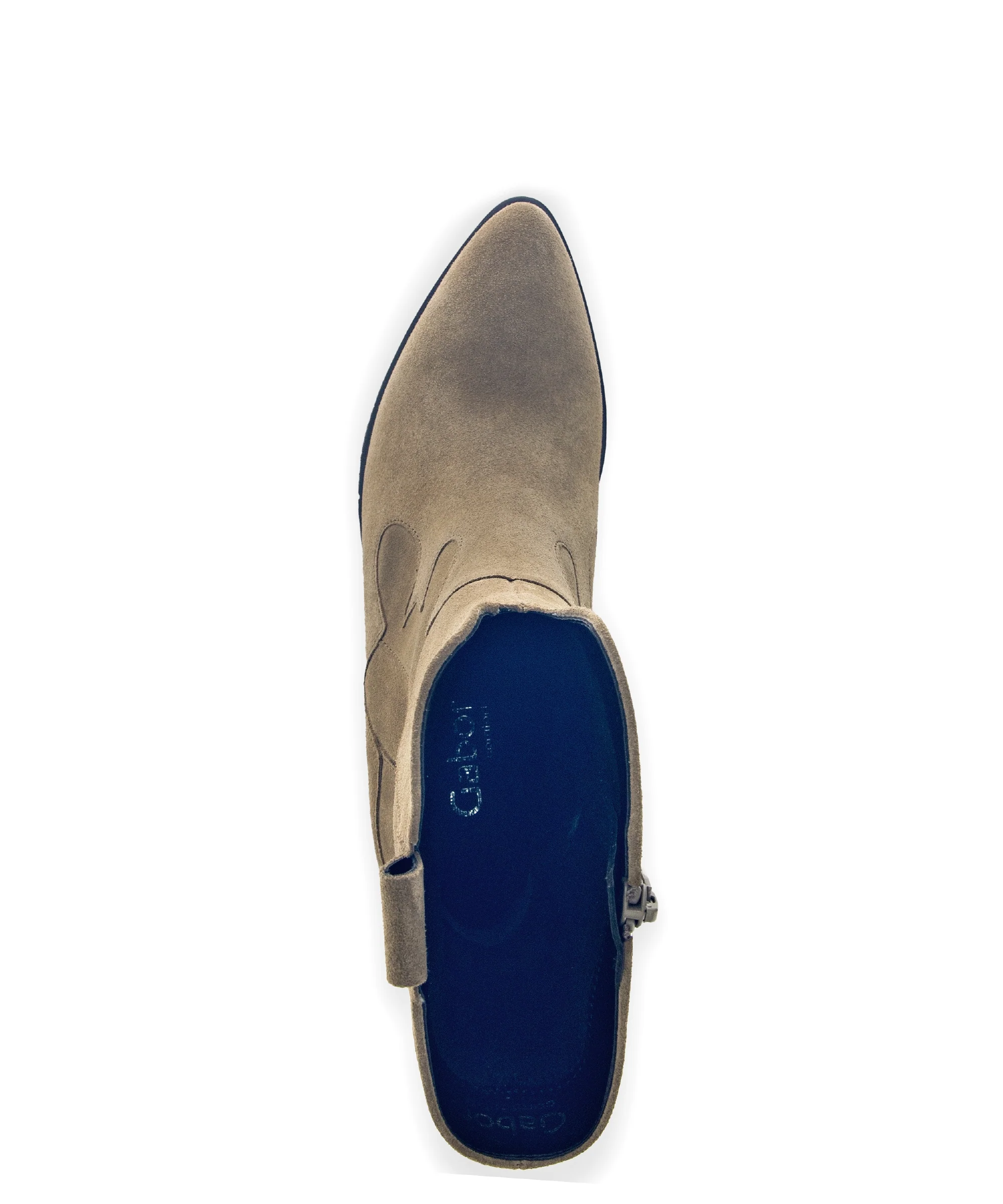 Bottines mid taupe en velours - Image 4