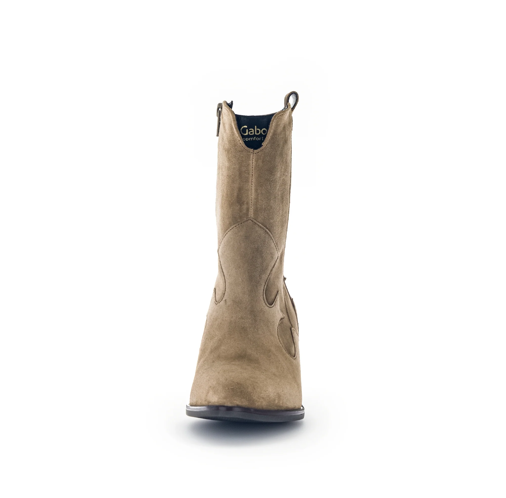 Bottines mid taupe en velours - Image 5