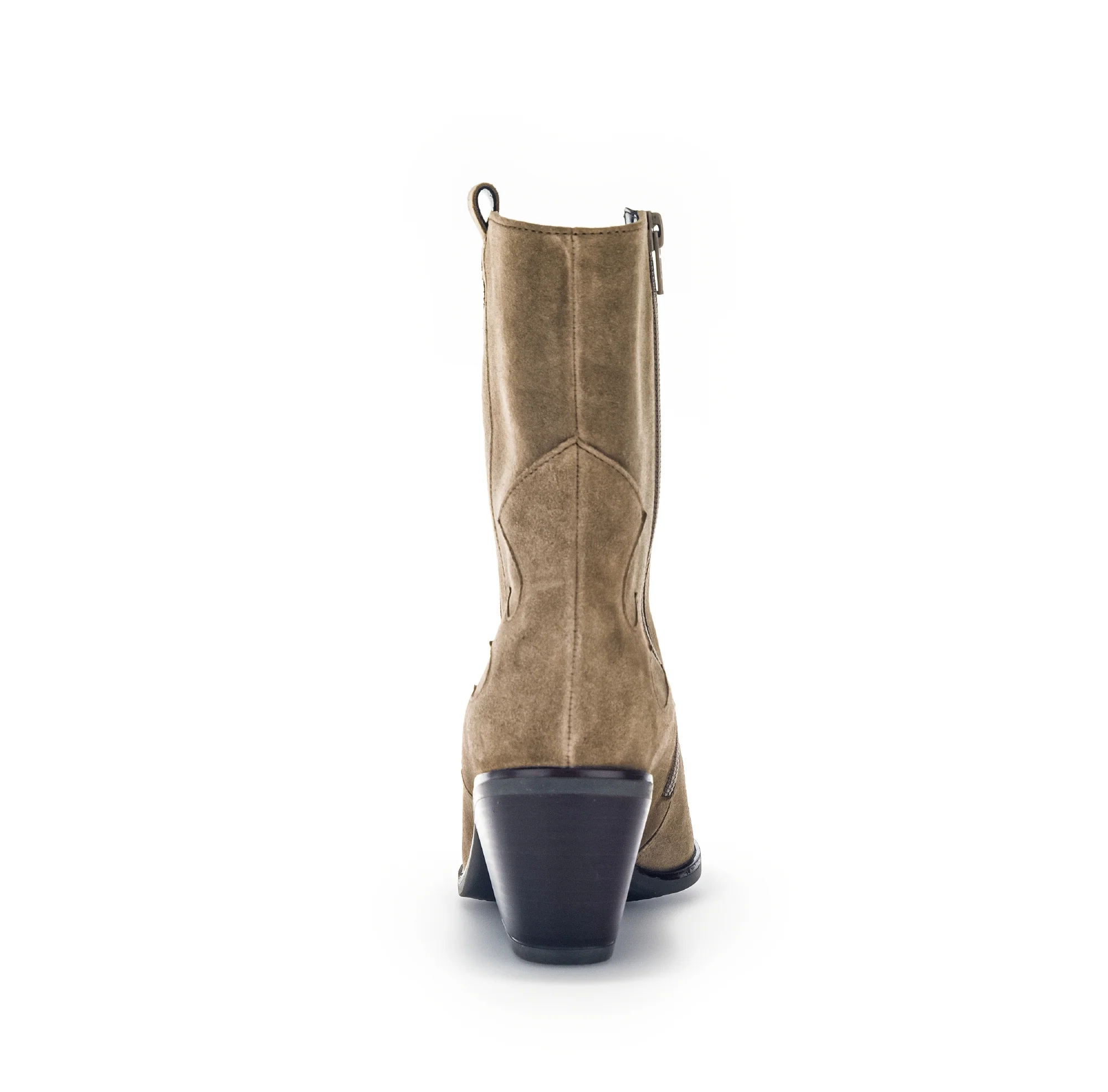 Bottines mid taupe en velours - Image 6
