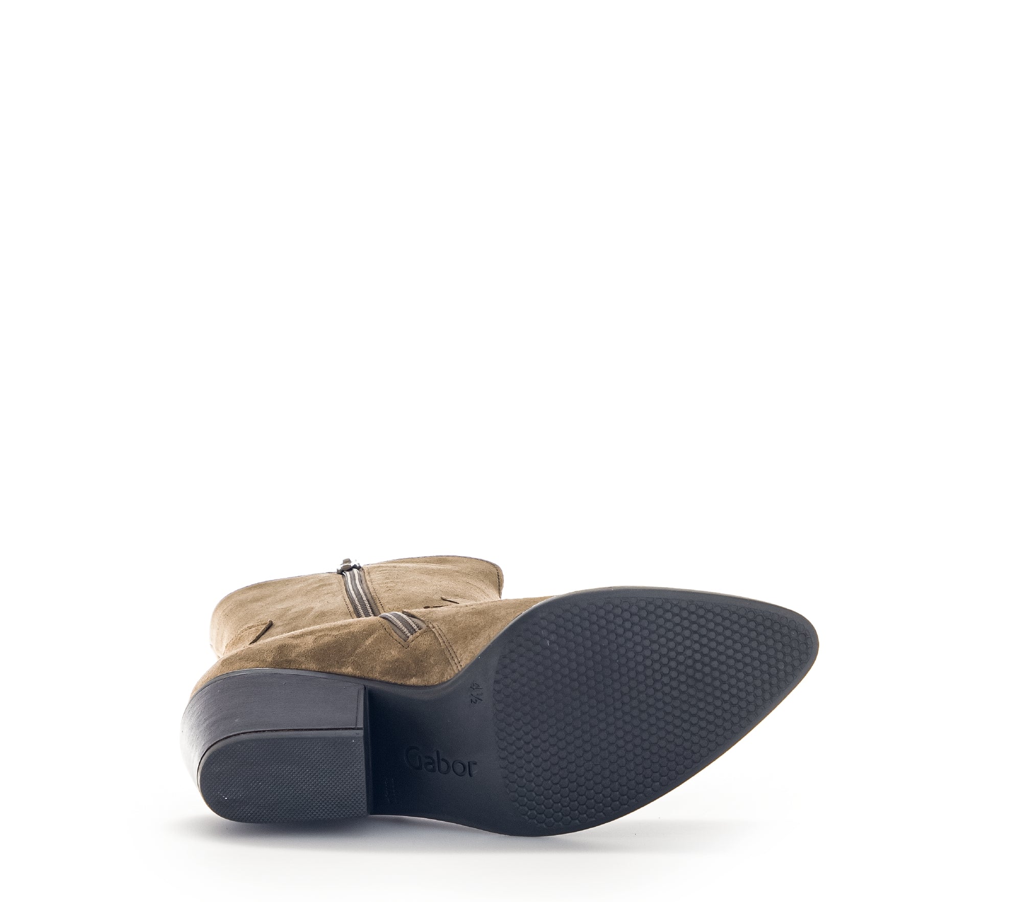 Bottines mid taupe en velours - Image 7