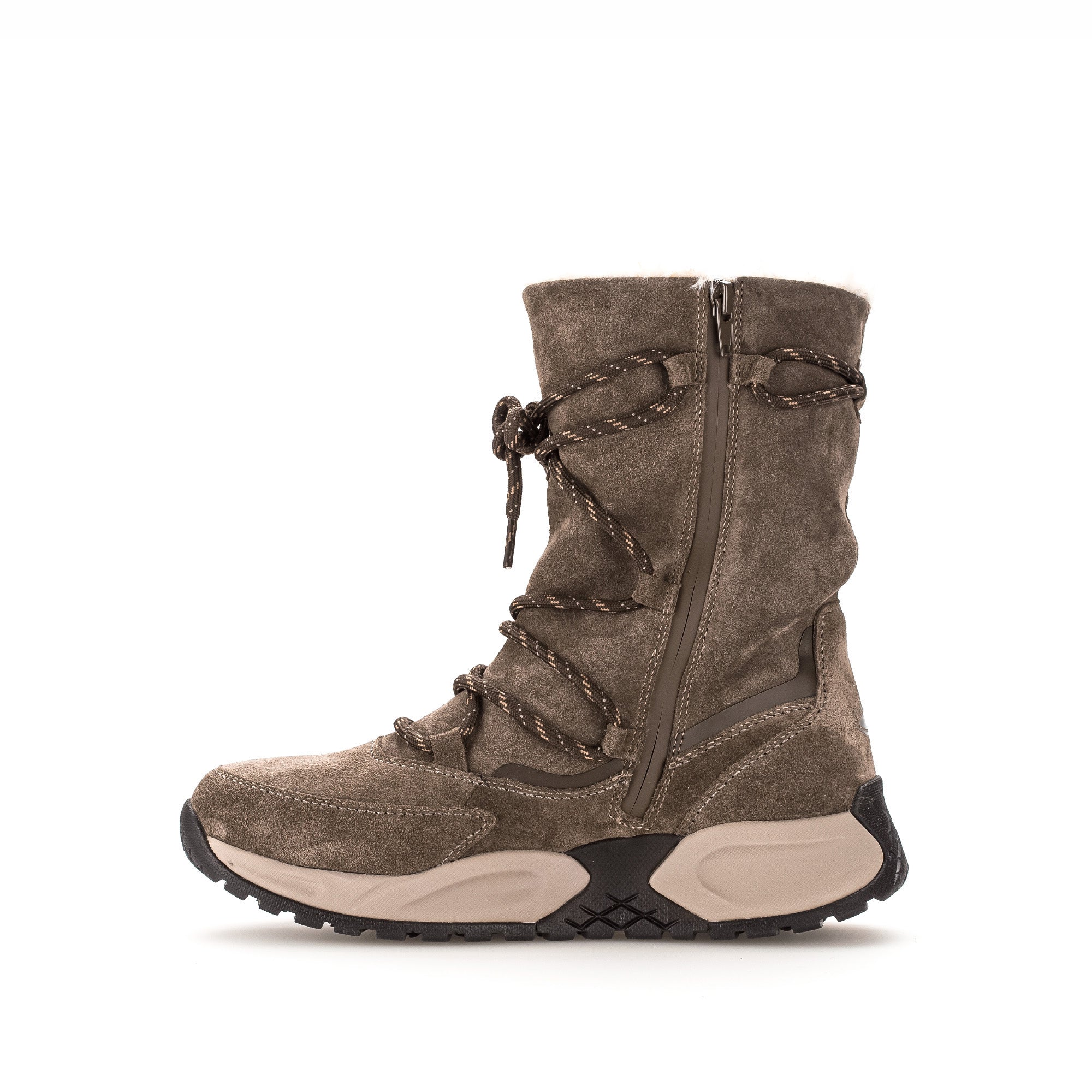 Bottines mid taupe en velours - Image 2